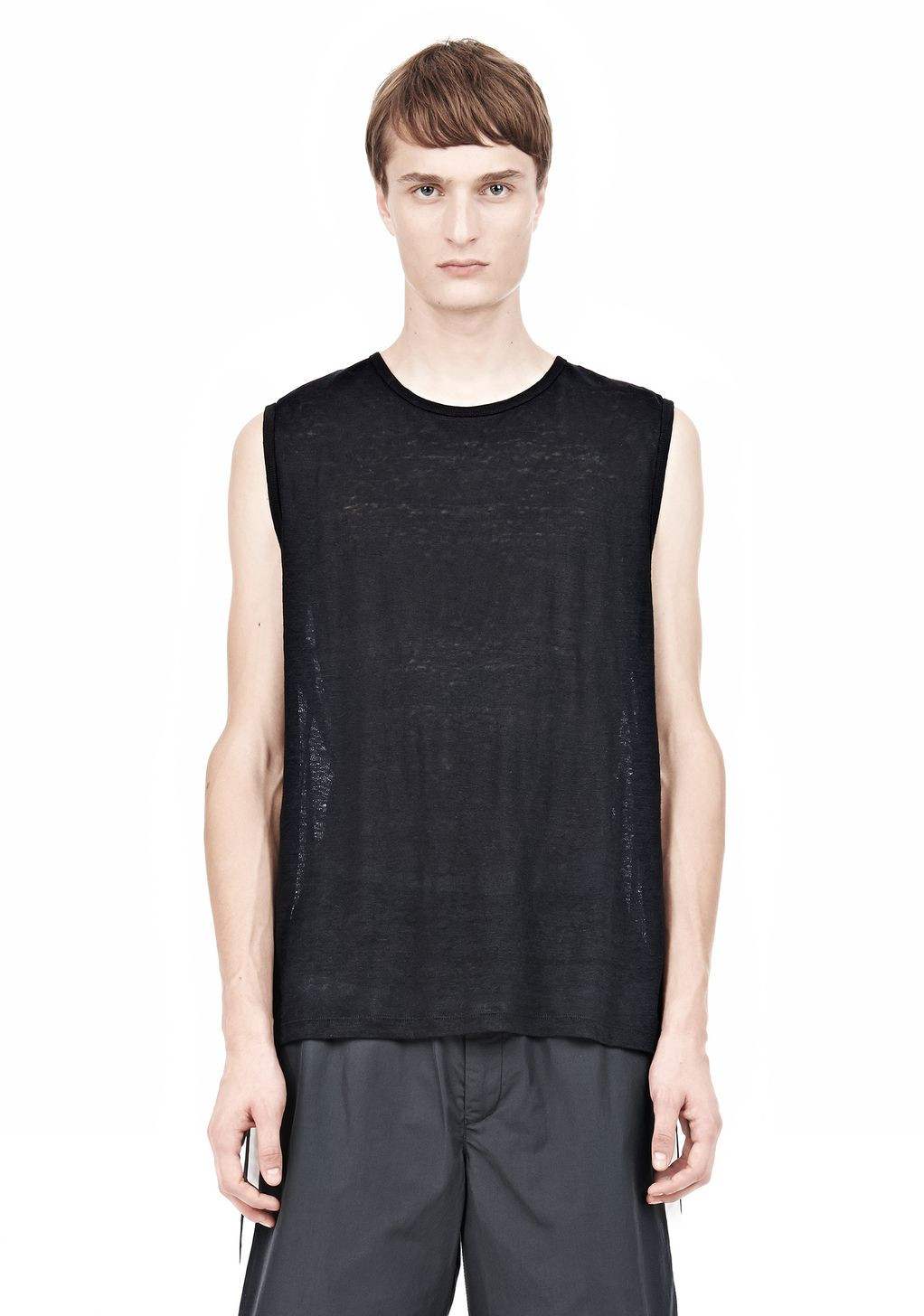 Lyst - Alexander Wang Linen Silk Muscle Tank in Black for Men