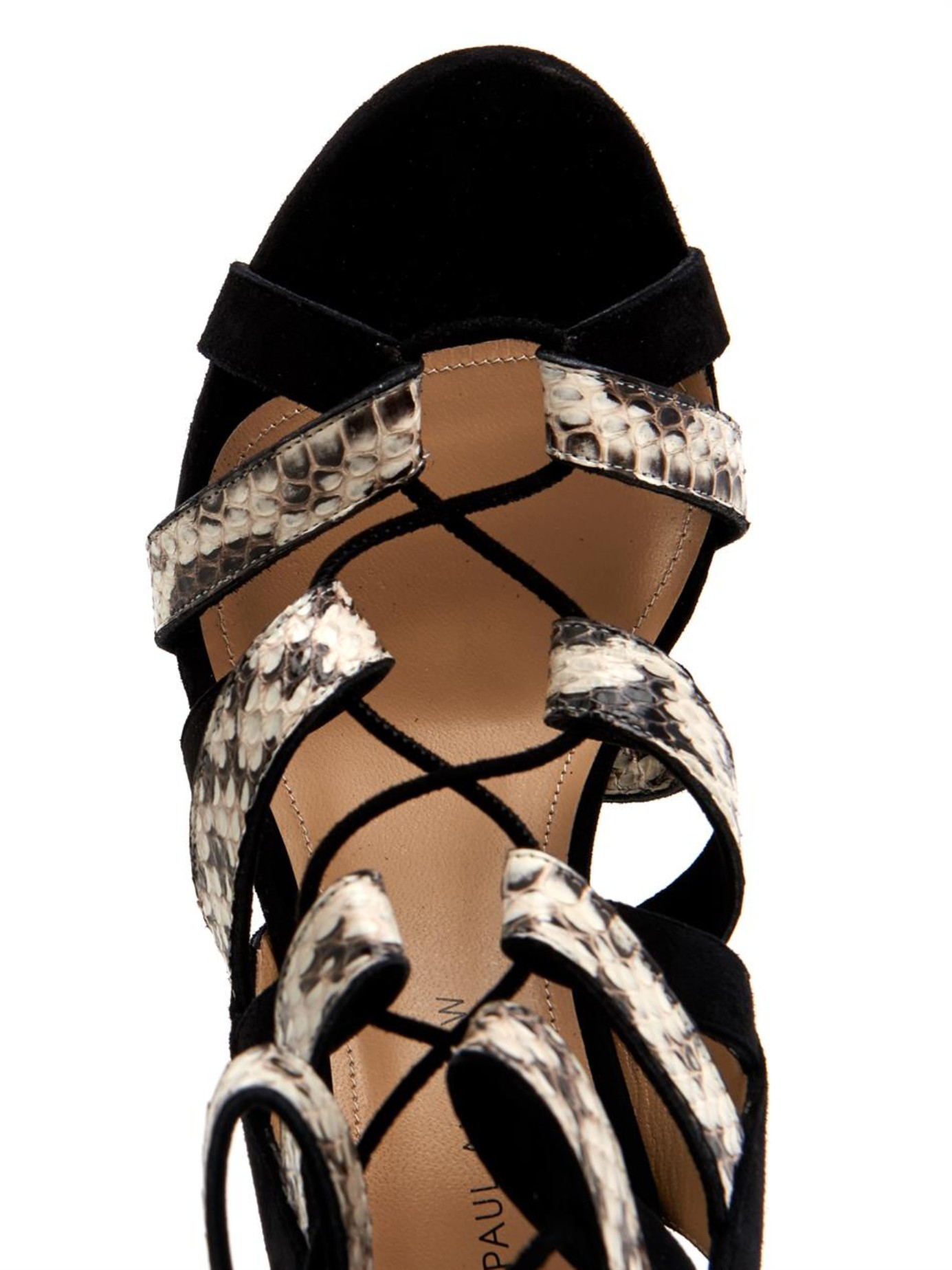 Lyst Paul andrew Shirin Animalprint Calf Hair Sandal in Black