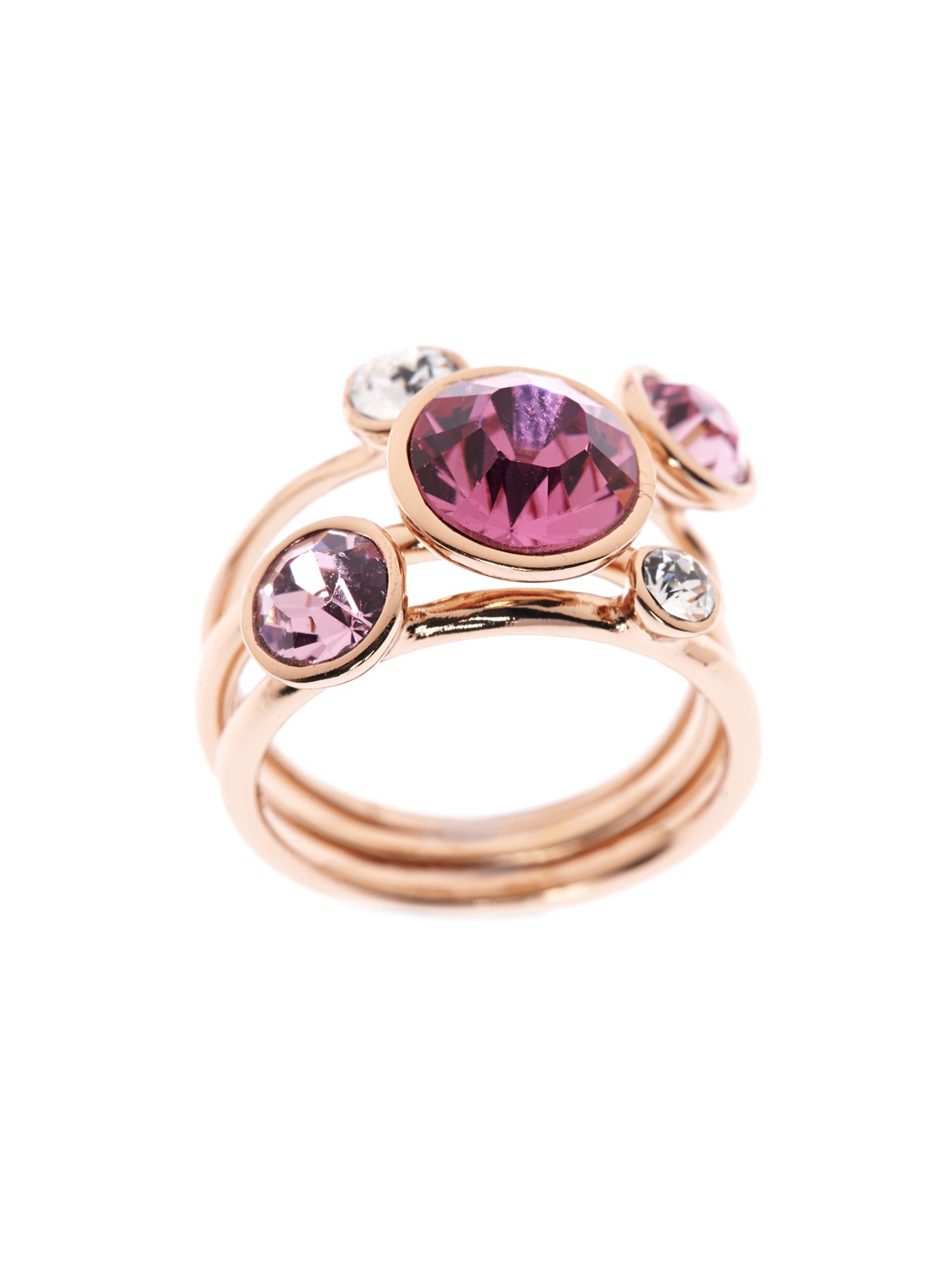 Ted baker Jackie: Jewel Stack Ring in Pink | Lyst