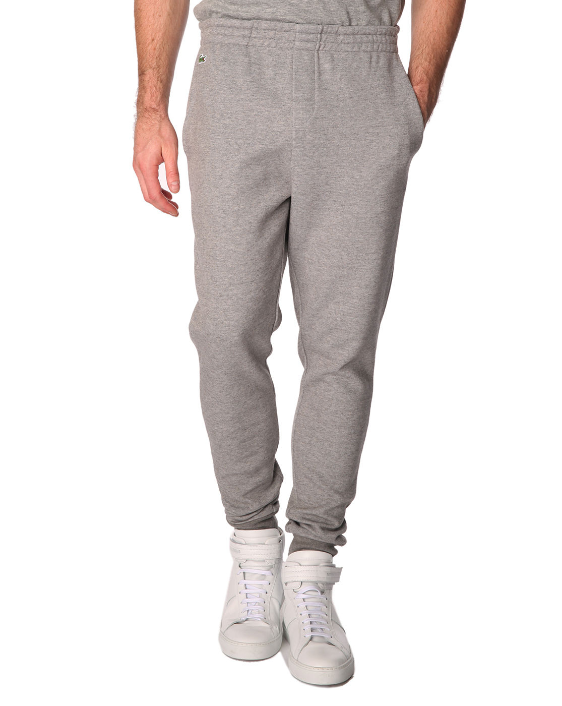 Lacoste Sport Marled Grey Jogging Trousers With Tight Ankles in Gray ...