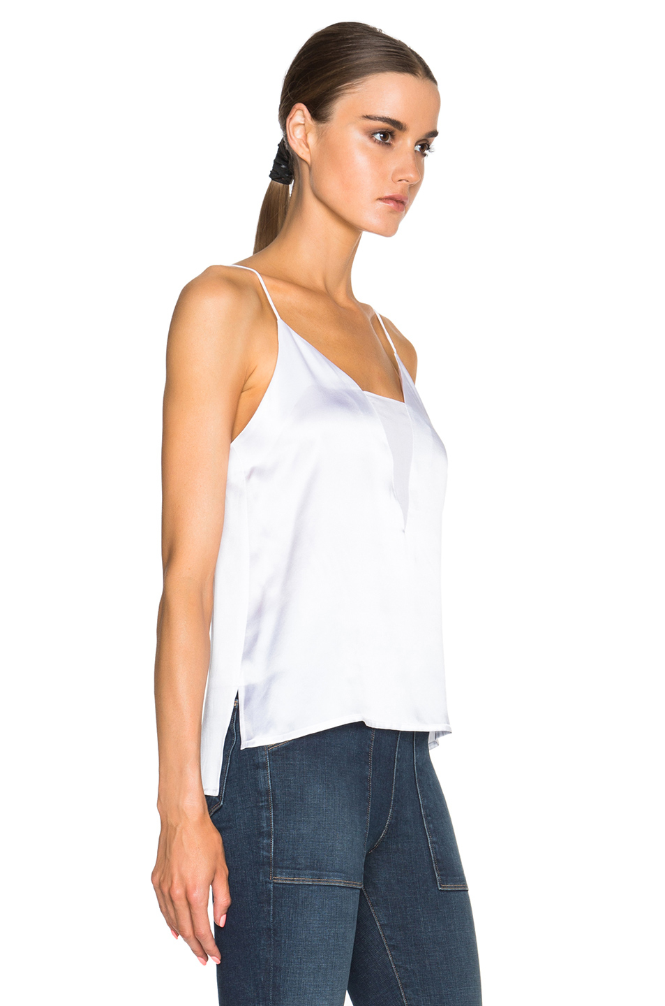 Lyst - Frame Sheer Cami Top in White