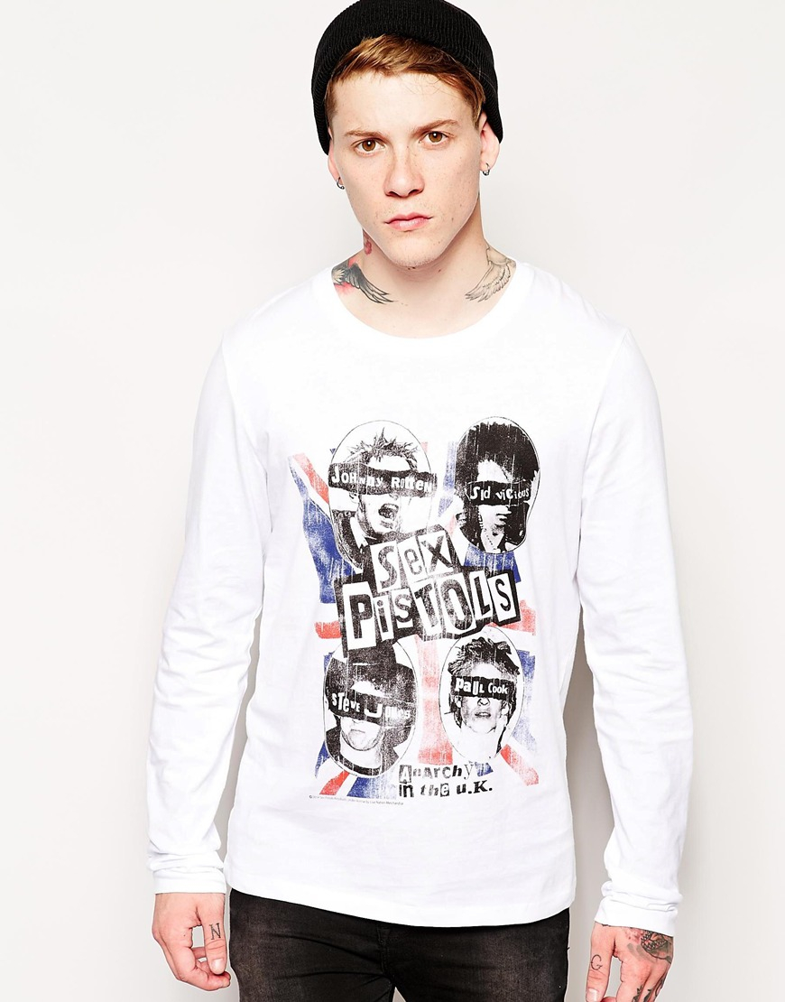 Lyst - Asos Long Sleeve T-Shirt With Sex Pistols Flag Print In Skater ...