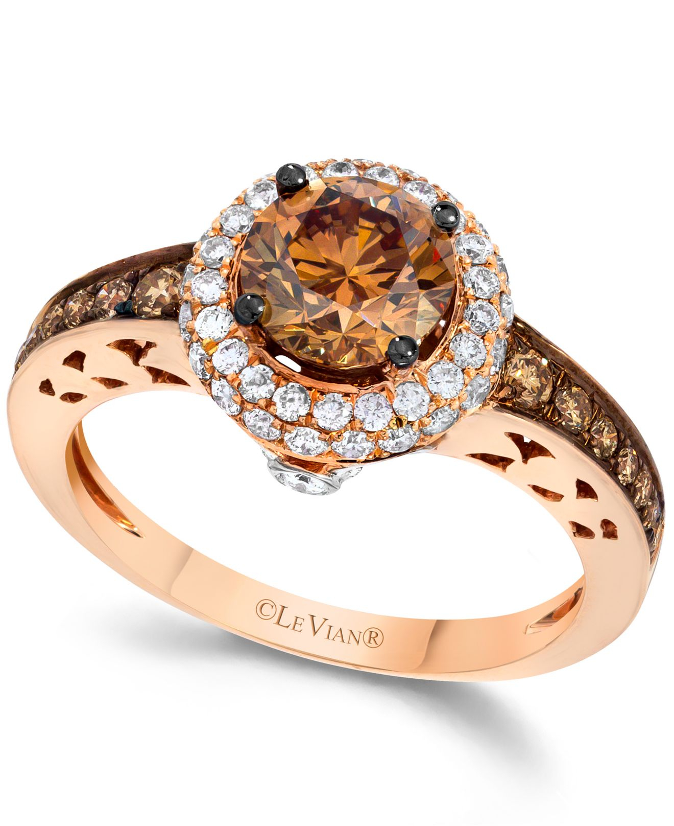 Le Vian Brown Chocolate And White Diamond Engagement Ring In 14k Rose Gold 1 58 Ct Tw Product 1 17185547 0 163103359 Normal 