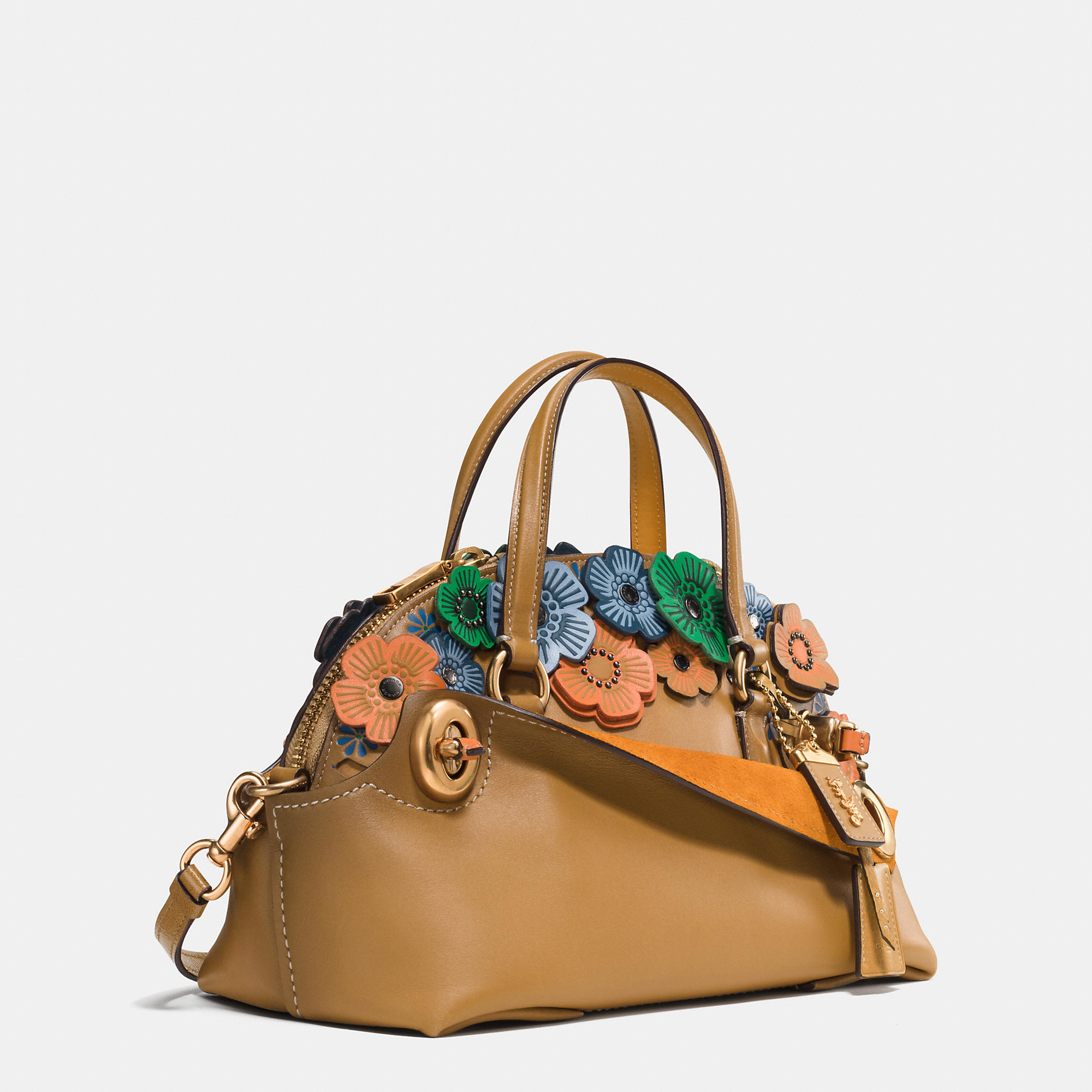 coach tea rose bucket bag