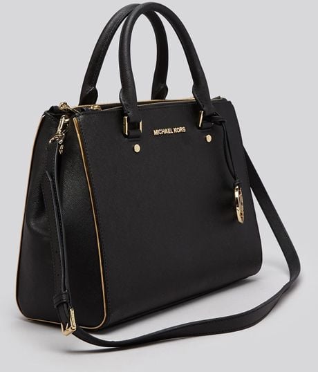 Michael Michael Kors Satchel - Specchio Saffiano Sutton Medium in Black ...