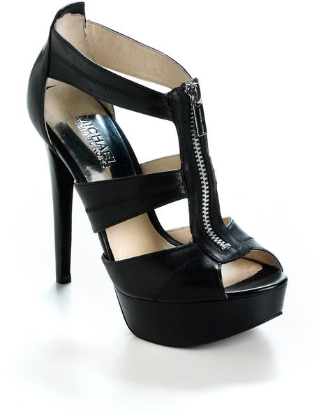 Michael Michael Kors Berkley Leather Platform Sandals in Black | Lyst