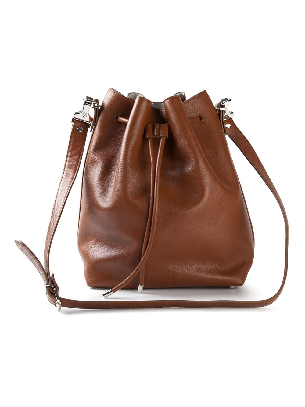 Proenza schouler Drawstring Calf-Leather Bucket Bag in Brown | Lyst