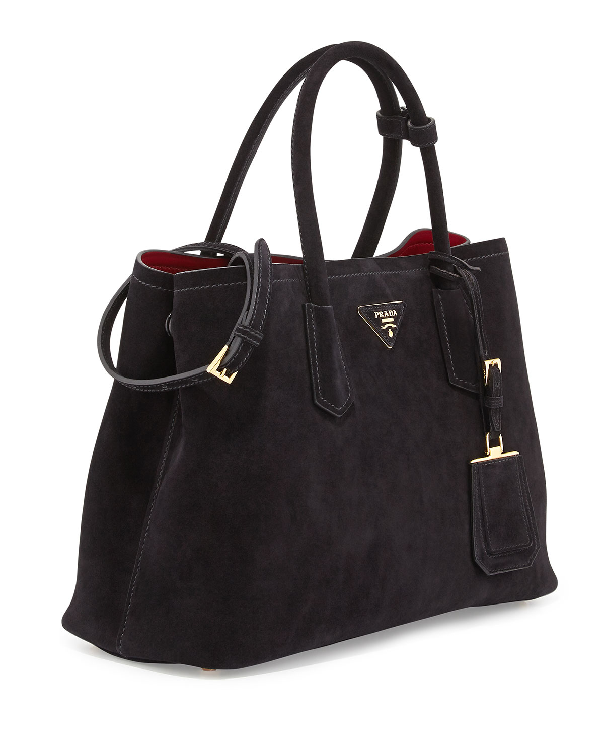 Prada Suede Medium Tote Bag in Blue Lyst