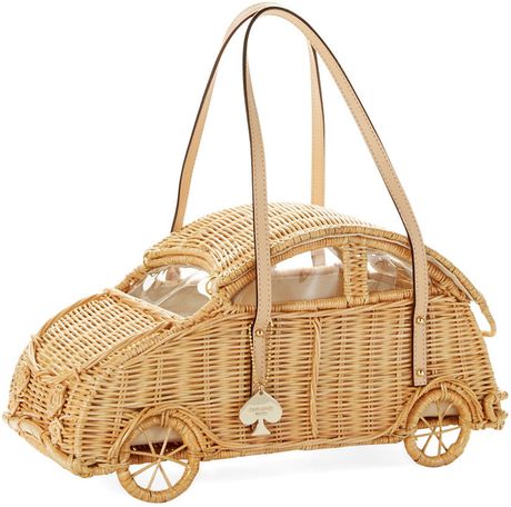 Kate Spade Mainline Wicker Car Handbag in Beige (natural) | Lyst