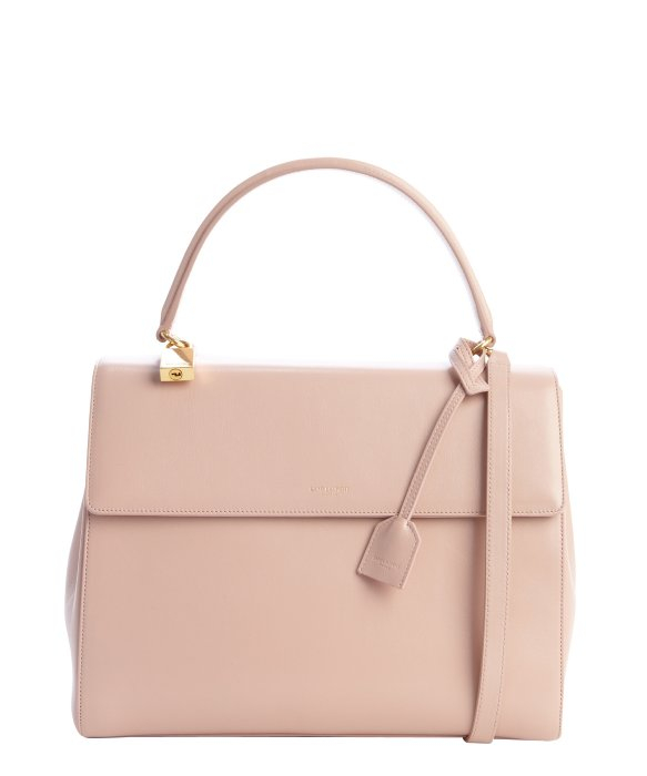Lyst - Saint Laurent Blush Pink Leather Medium 'Moujik' Convertible Bag ...