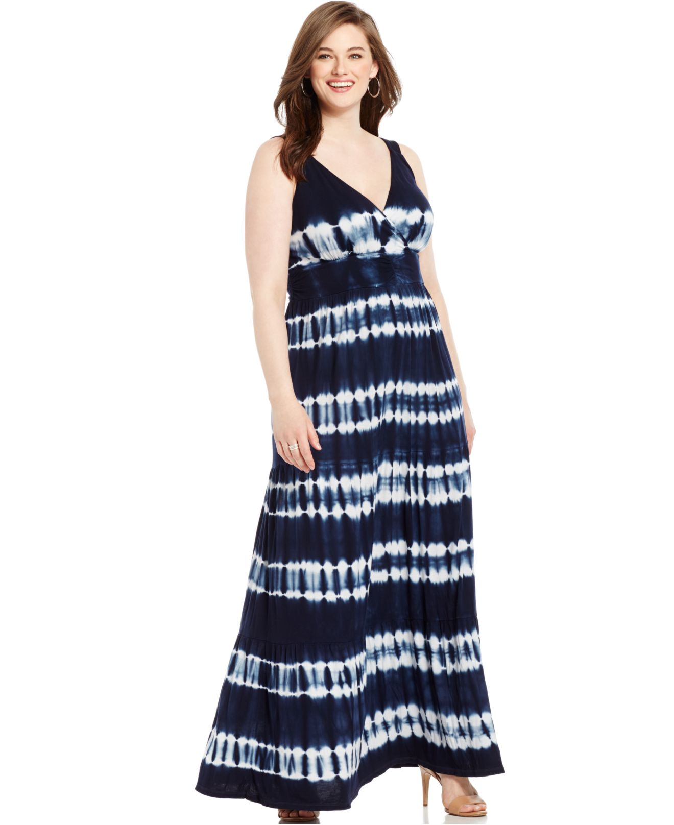 Lyst Inc International Concepts Plus Size Tie Dyed Maxi Dress In Blue 