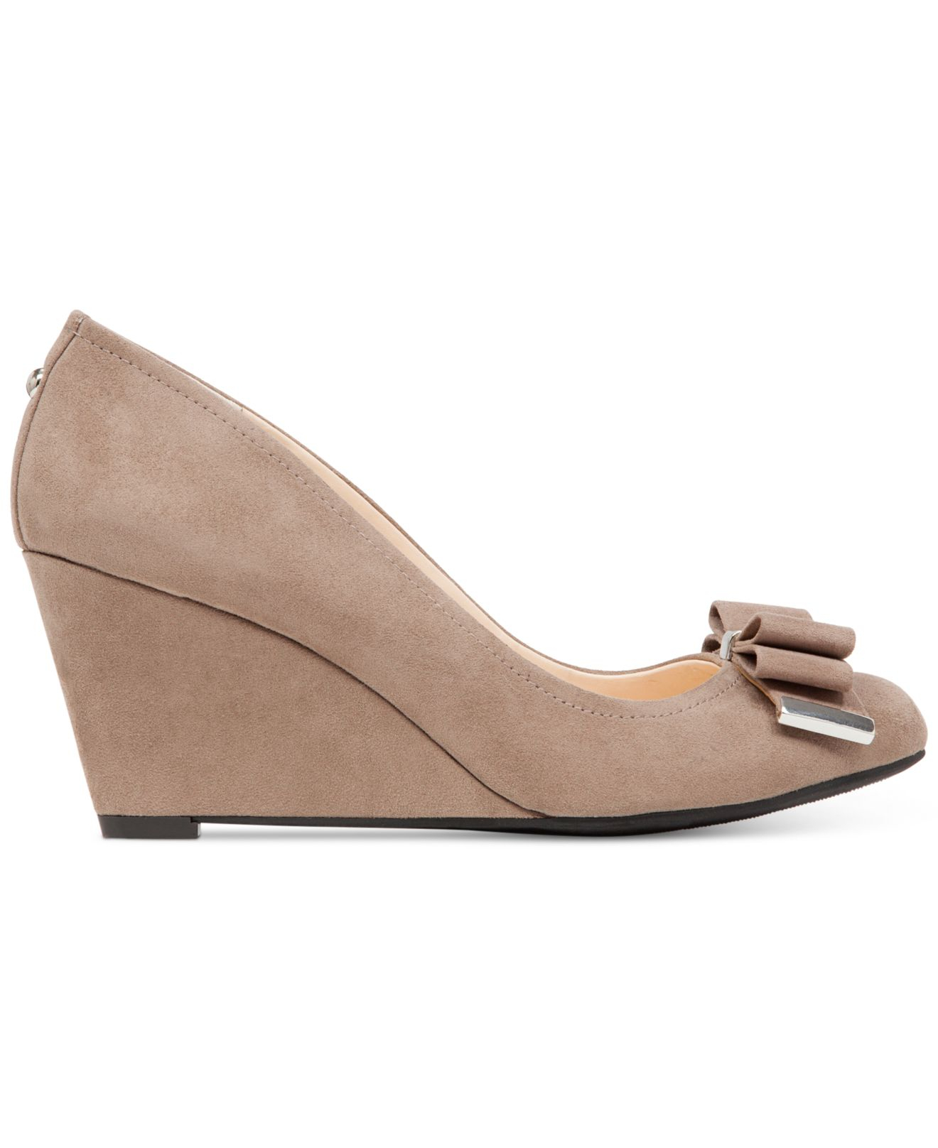 Jessica Simpson Shoes Sheryll Micro Suede Bow Wedges Poshmark