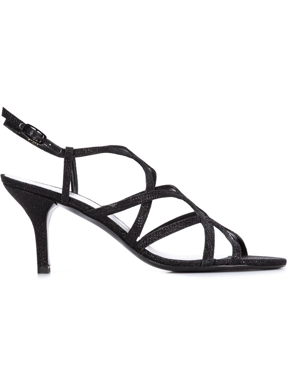 Stuart Weitzman Strappy Kitten Heel Sandals In Black Lyst