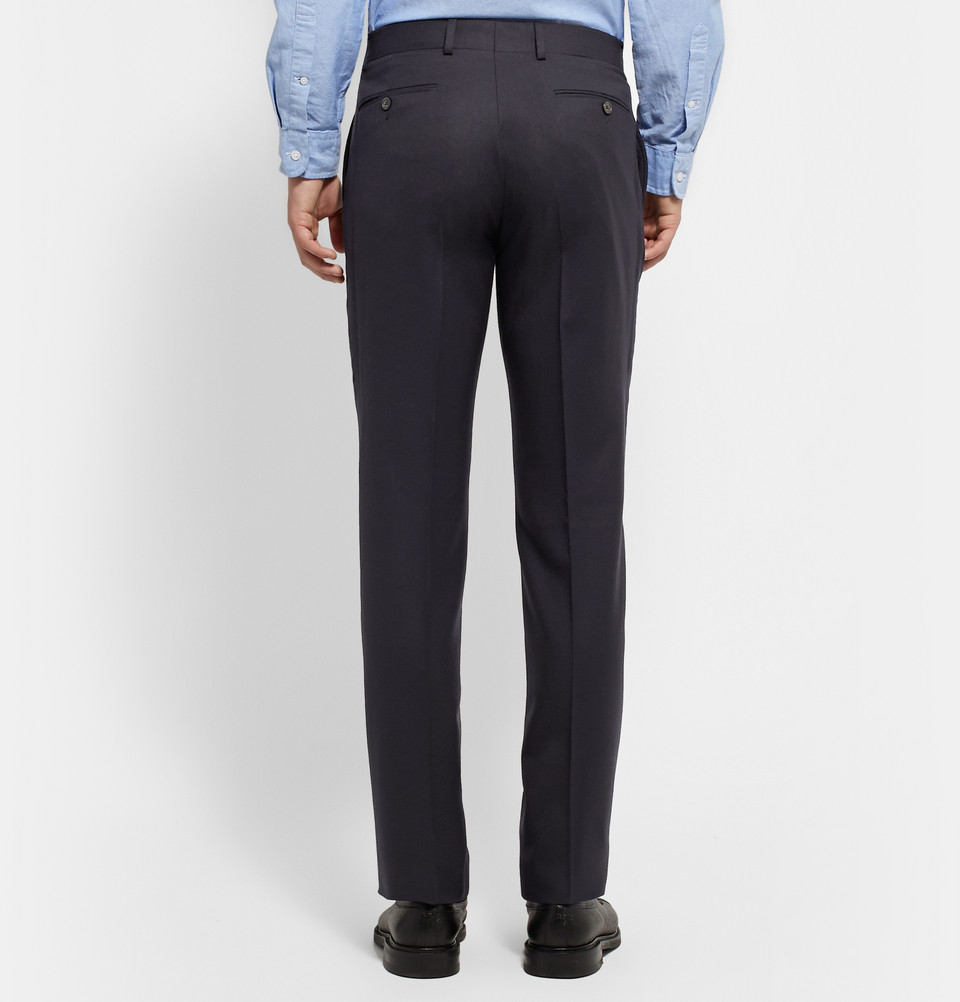 Polo ralph lauren Navy Slim-Fit Wool Suit Trousers in Blue for Men | Lyst