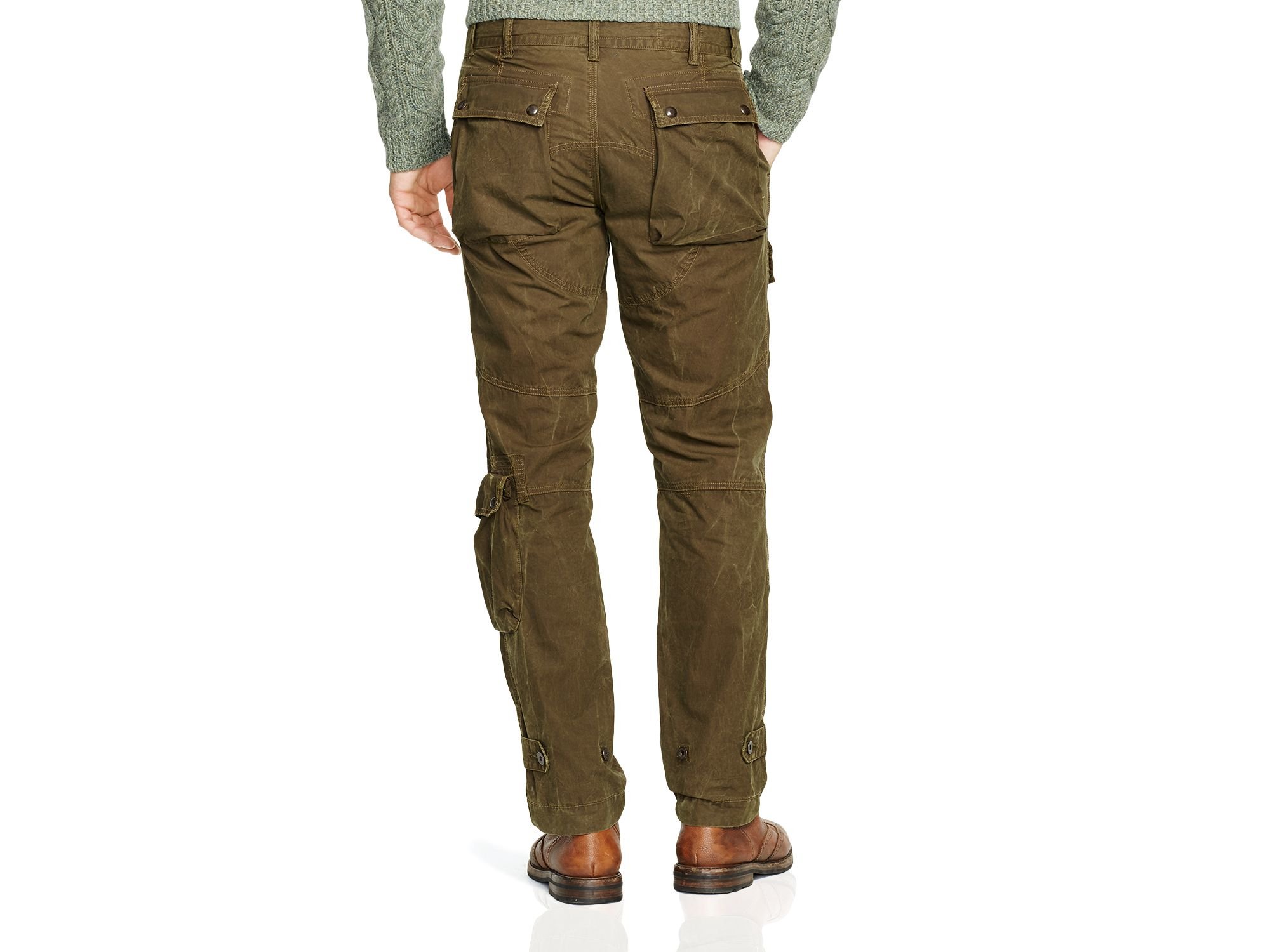 waxed denim cargo pants