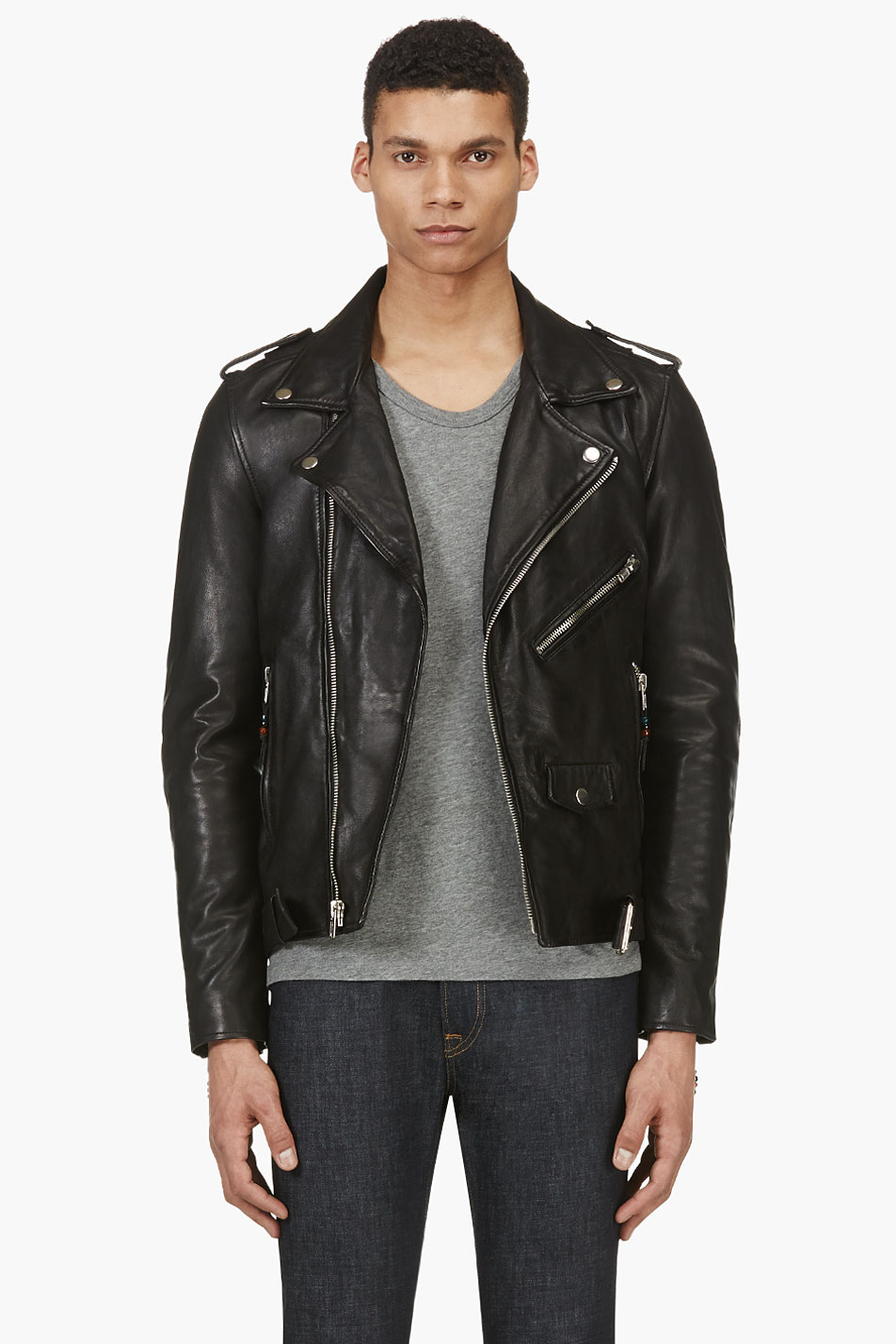Lyst - Blk Dnm Black Leather Iconic Freedom Motorcycle Jacket in Black ...