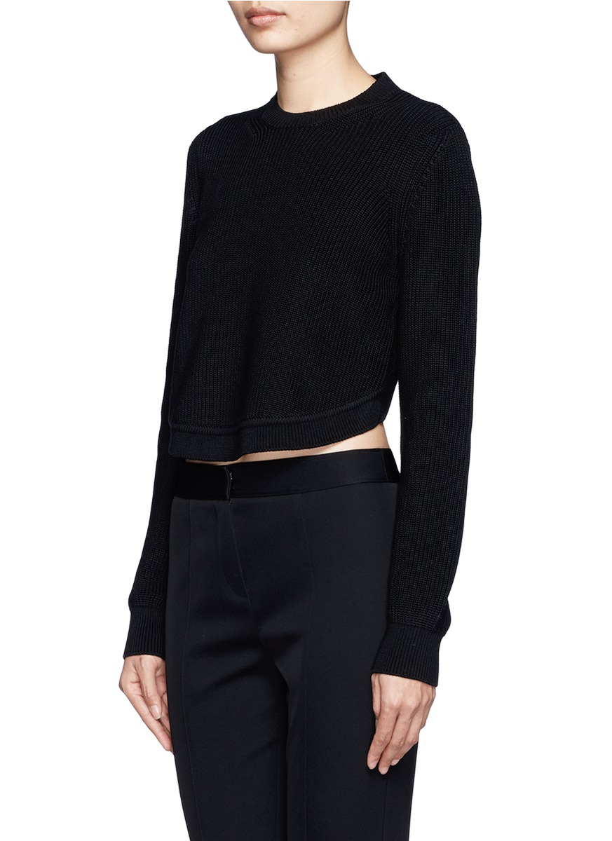 Lyst - Givenchy High-low Long-sleeve Shrug Sweater in Black