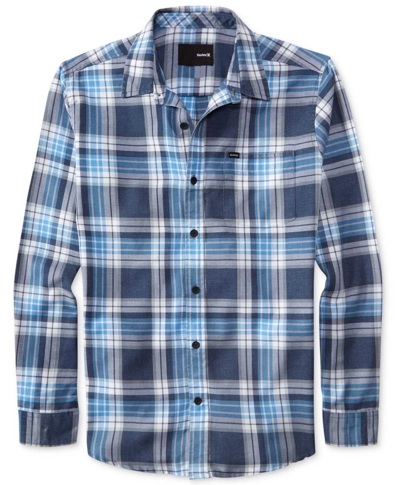 Lyst Hurley Banning Plaid Flannel Shirt in Blue for Men