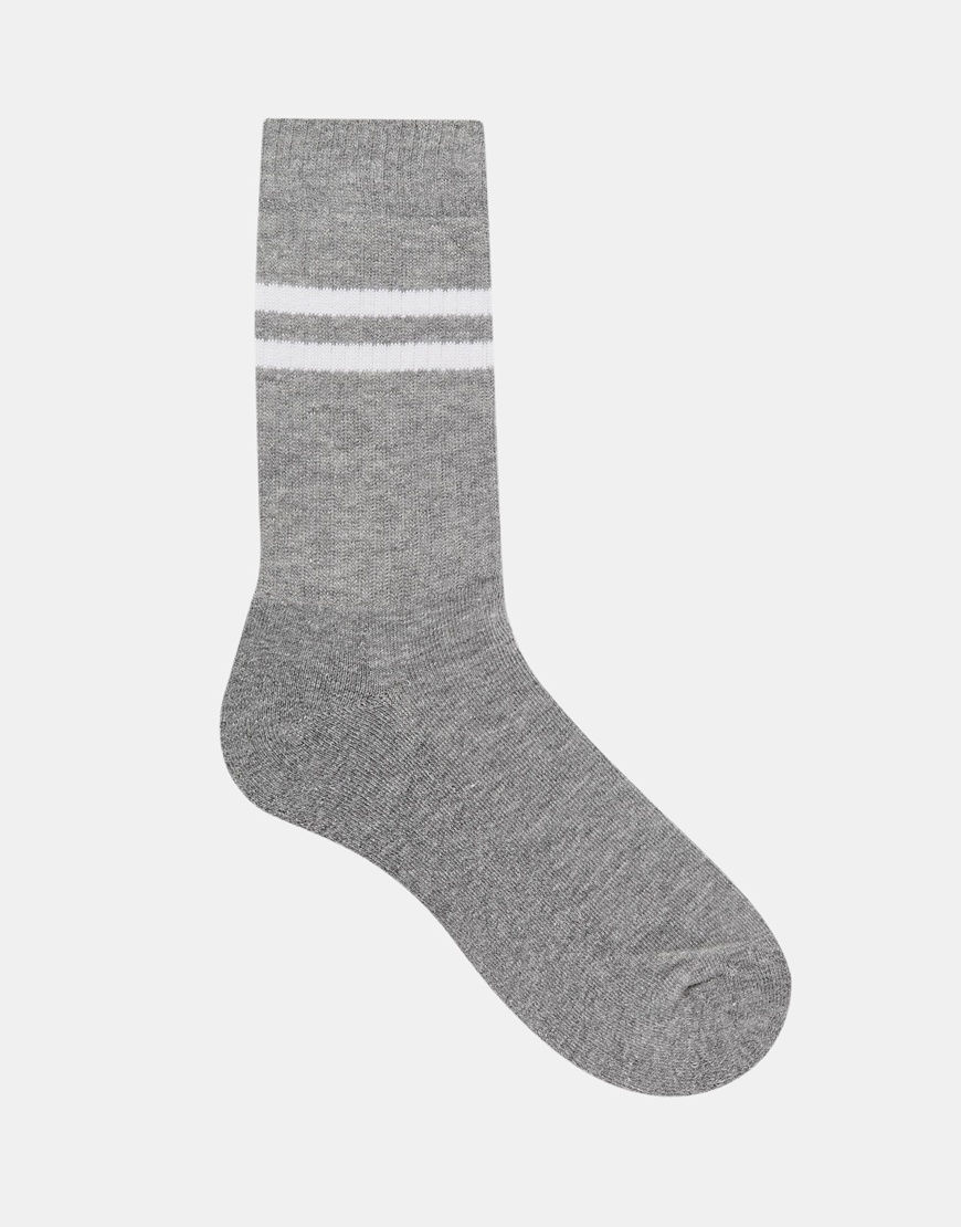 Lyst - Asos Sports Style Socks 5 Pack In Grey With Stripes in Gray for Men