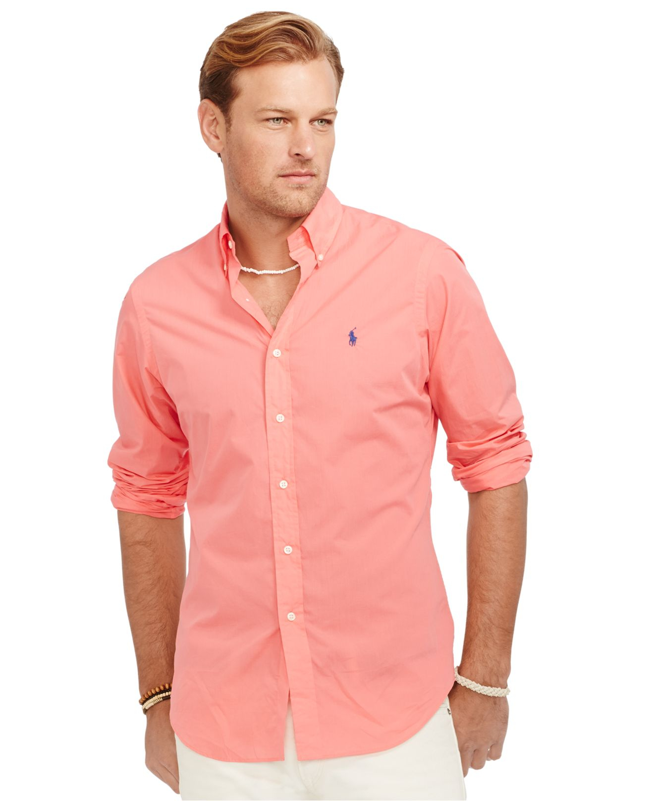 Lyst - Polo ralph lauren Big And Tall Classic-fit Poplin Shirt in Red ...