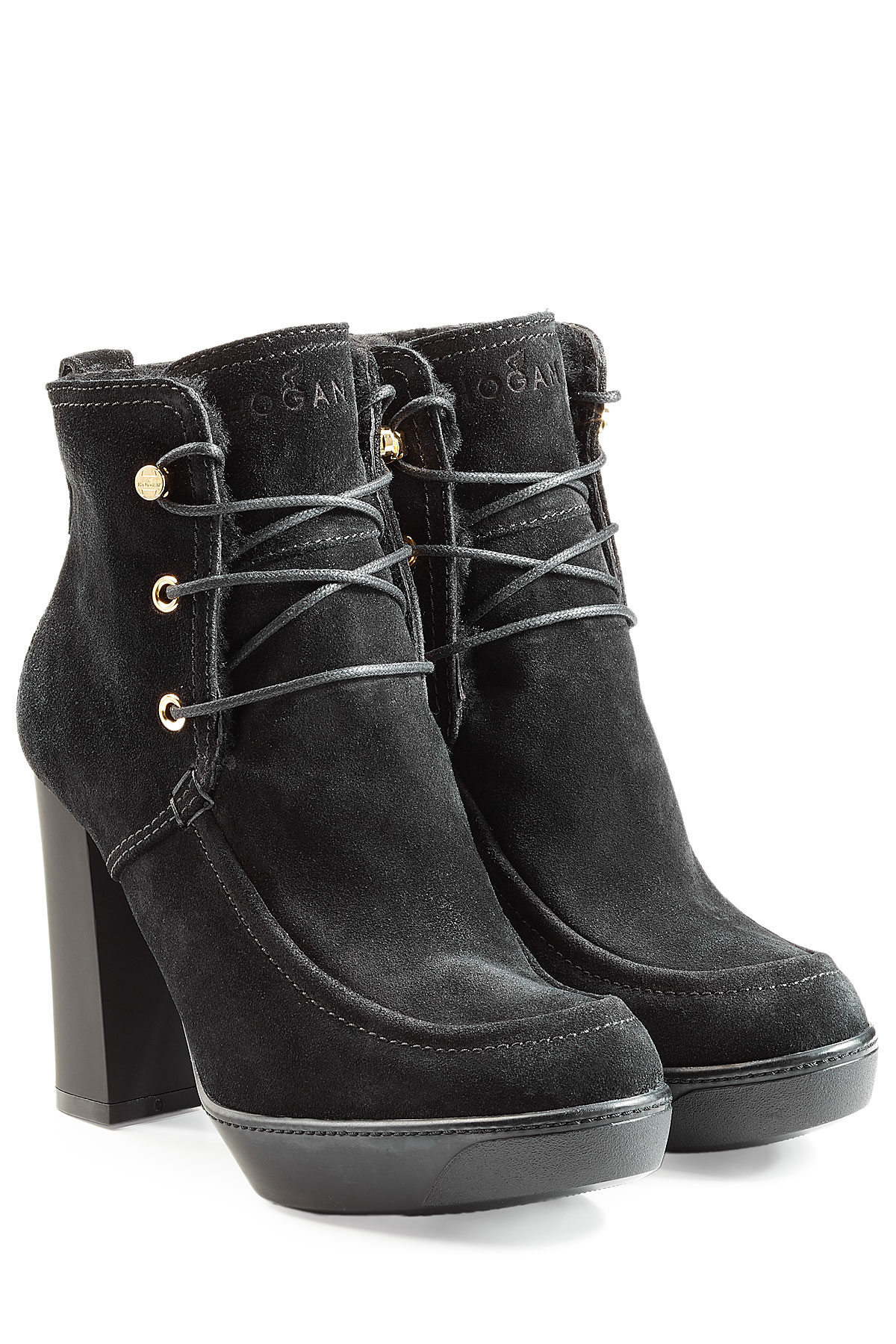 Lyst Hogan Suede Ankle Boots Black in Black