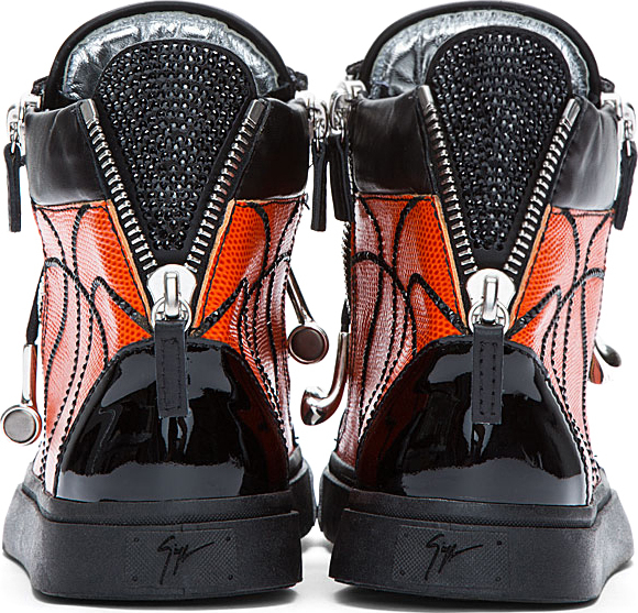 giuseppe zanotti orange sneakers