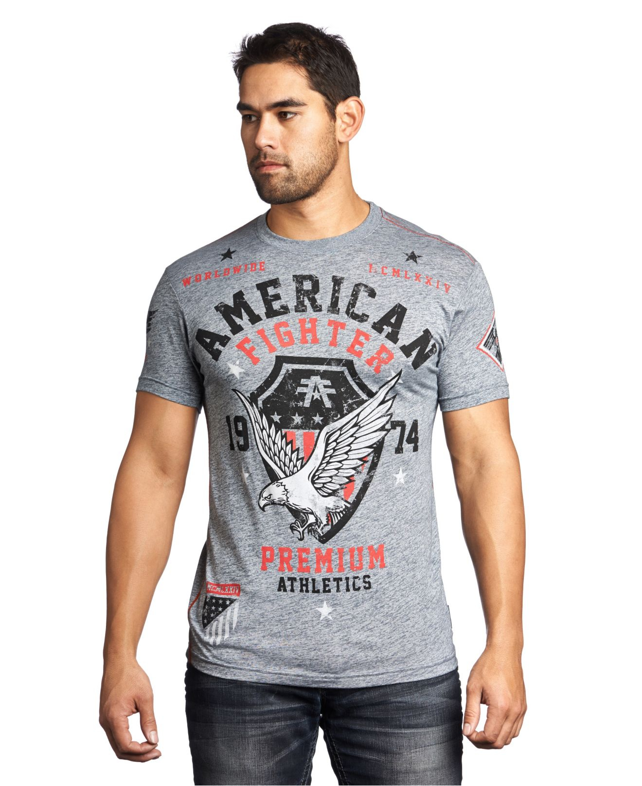 Affliction American Fighter By T-Shirt in Gray for Men | Lyst