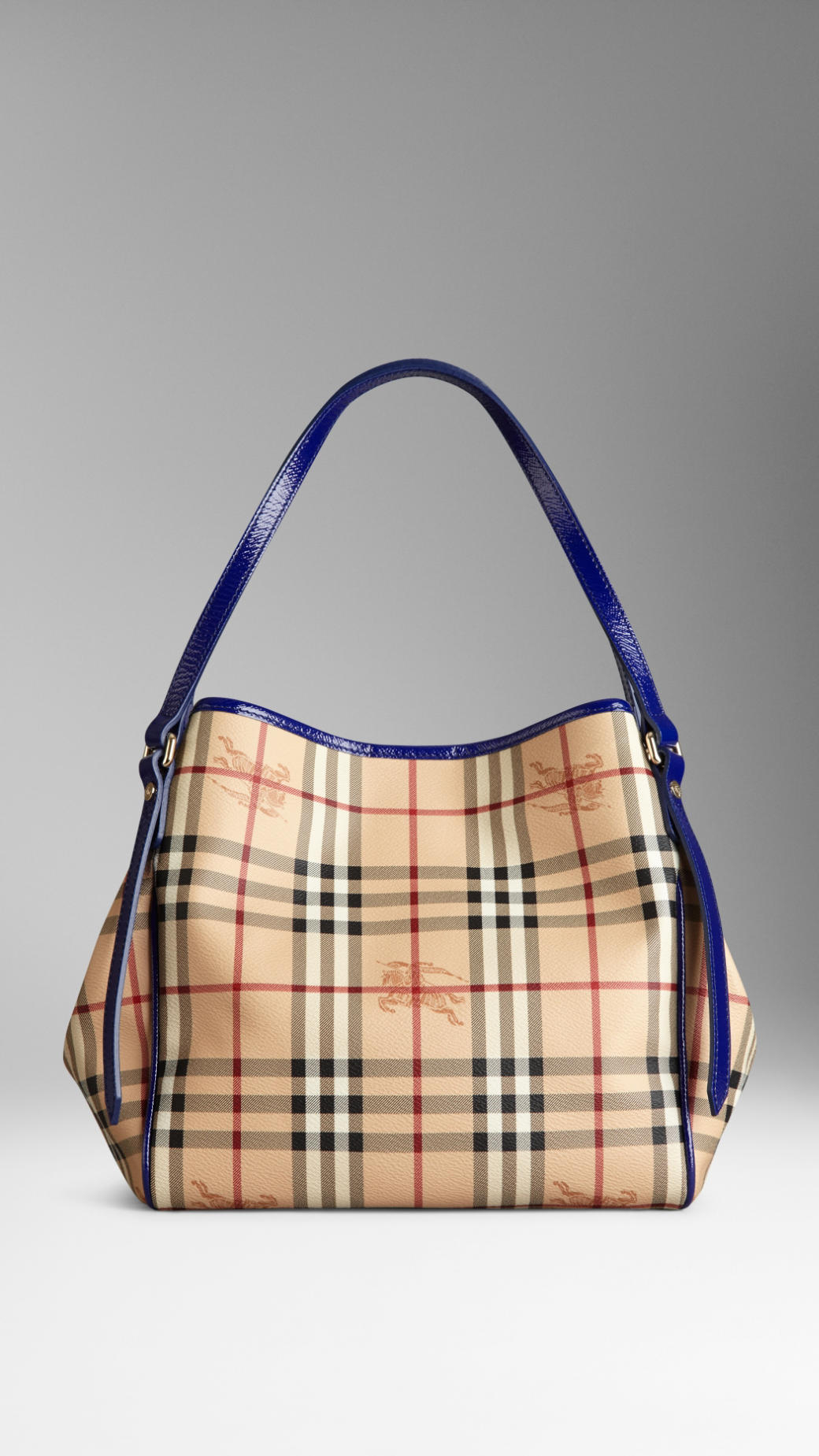 Burberry Small Haymarket Check Tote Bag in Blue | Lyst
