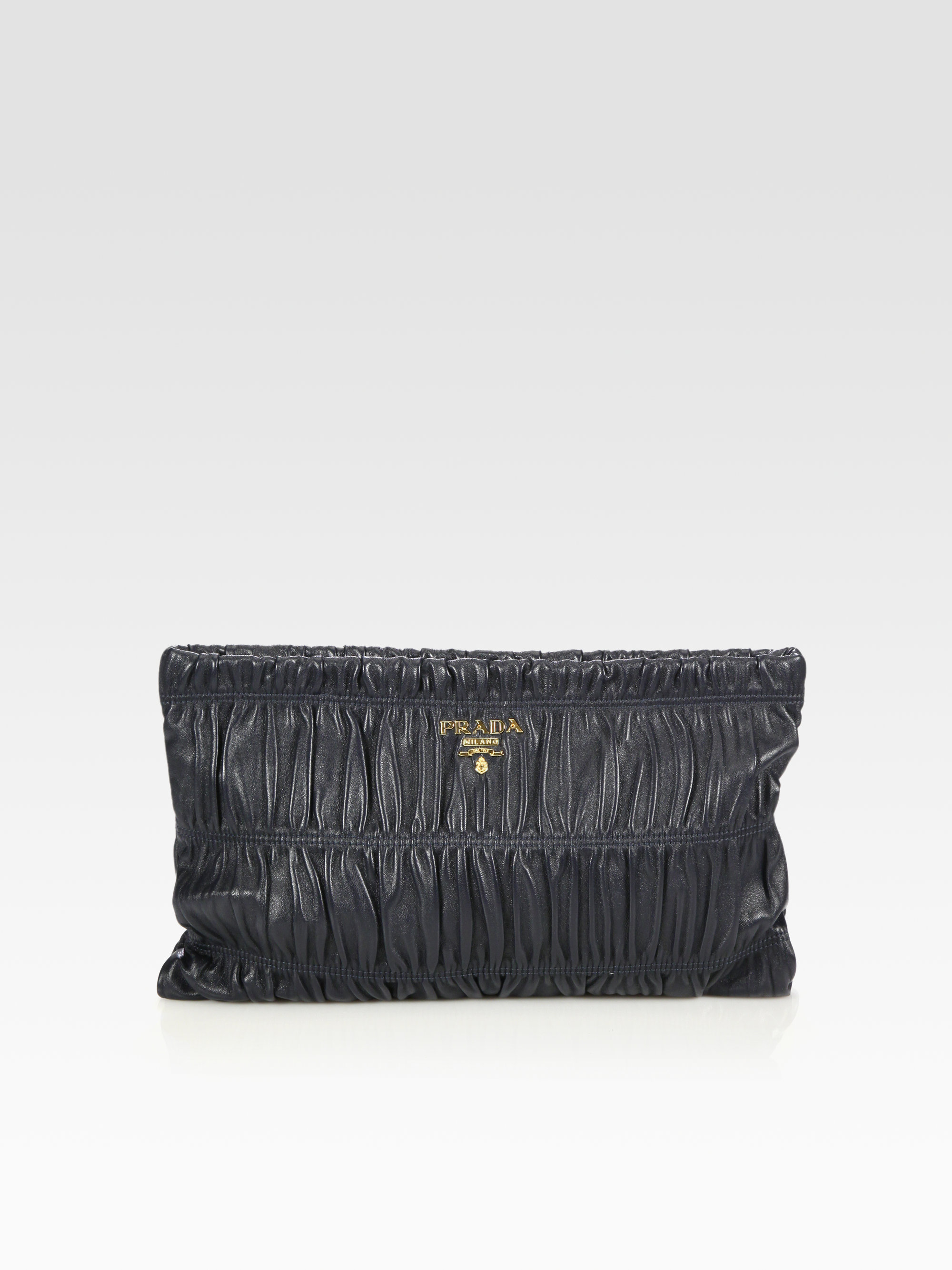 Prada Nappa Gaufre Large Clutch in Blue (navy) | Lyst  