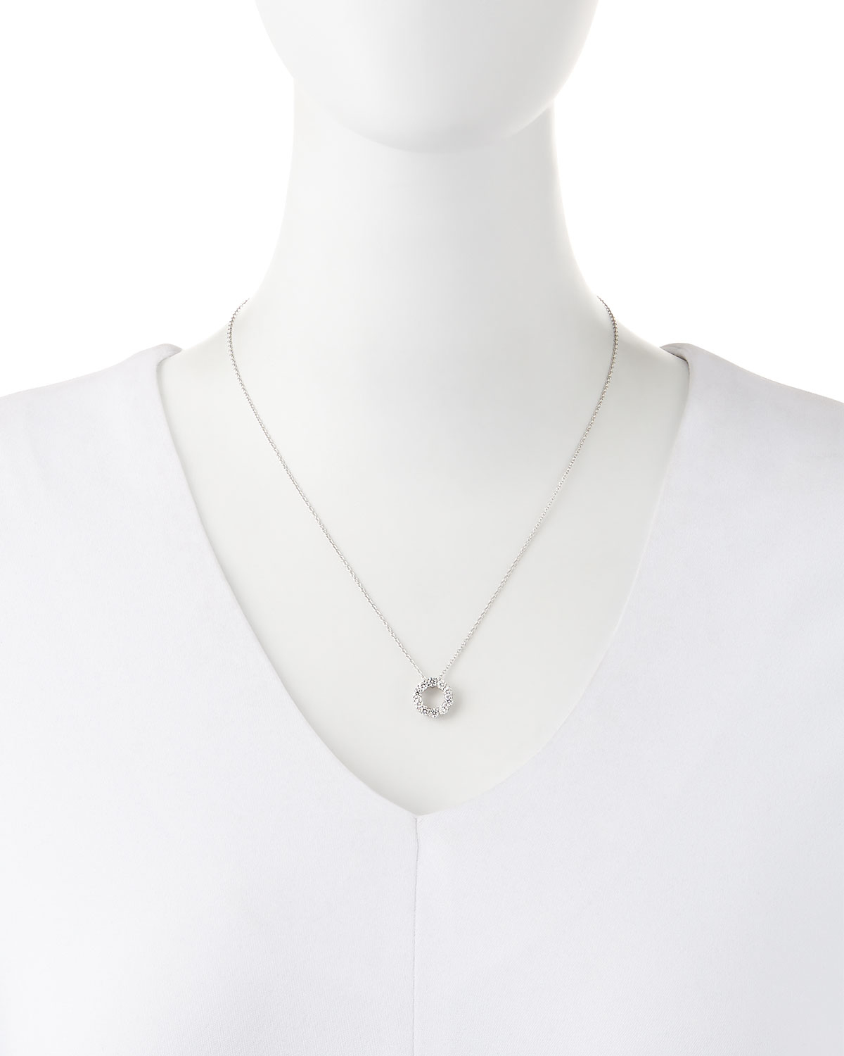 Lyst Roberto Coin 18k Gold Necklace With Small Diamond Circle Gallery