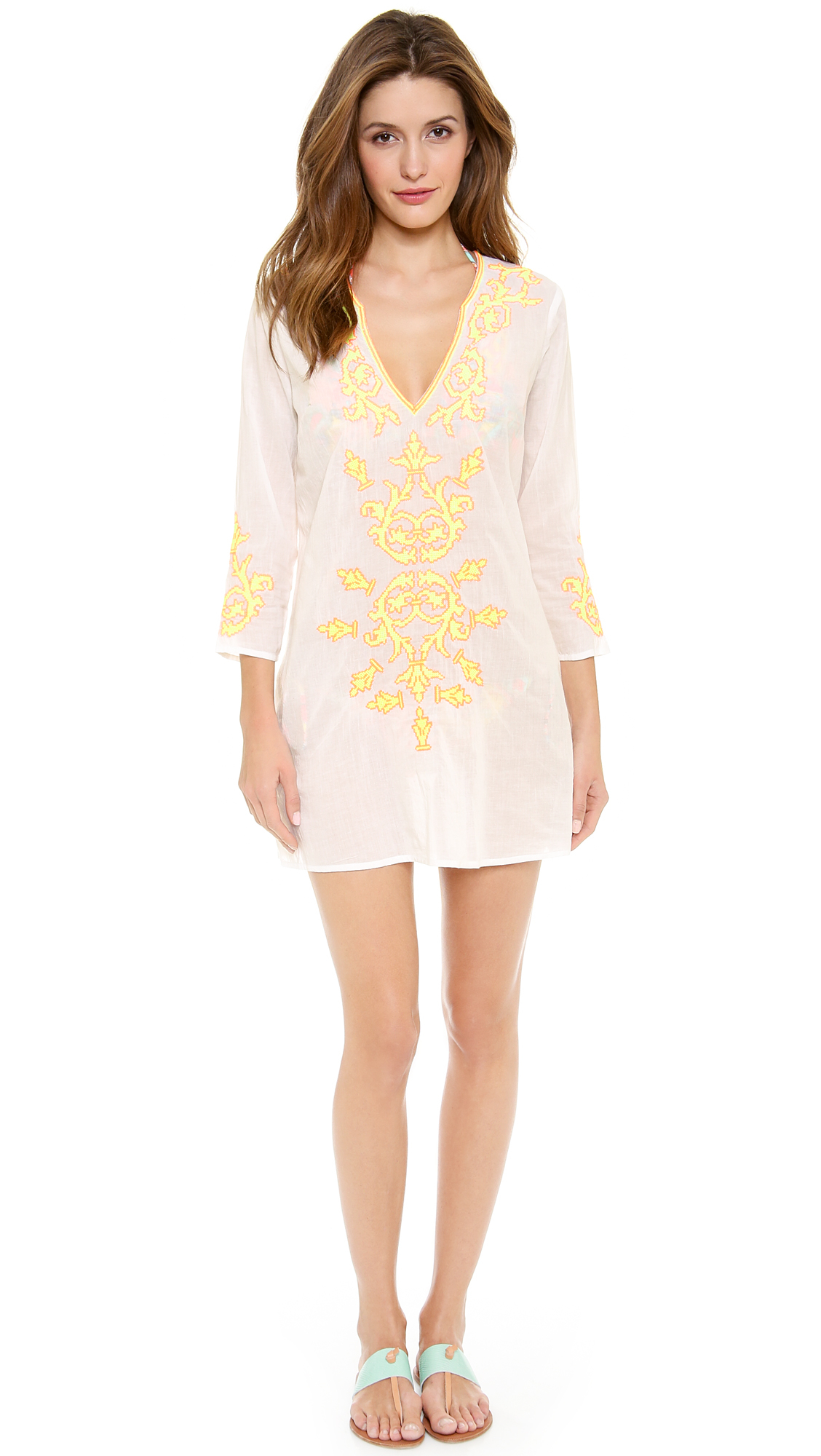 Shoshanna Via Lola Cover Up in White | Lyst