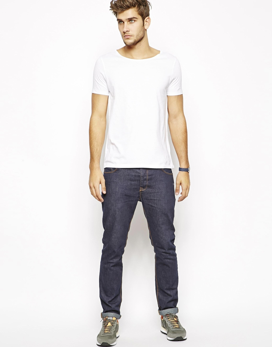 Lyst - ASOS T-Shirt With Wide Boat Neck in White for Men