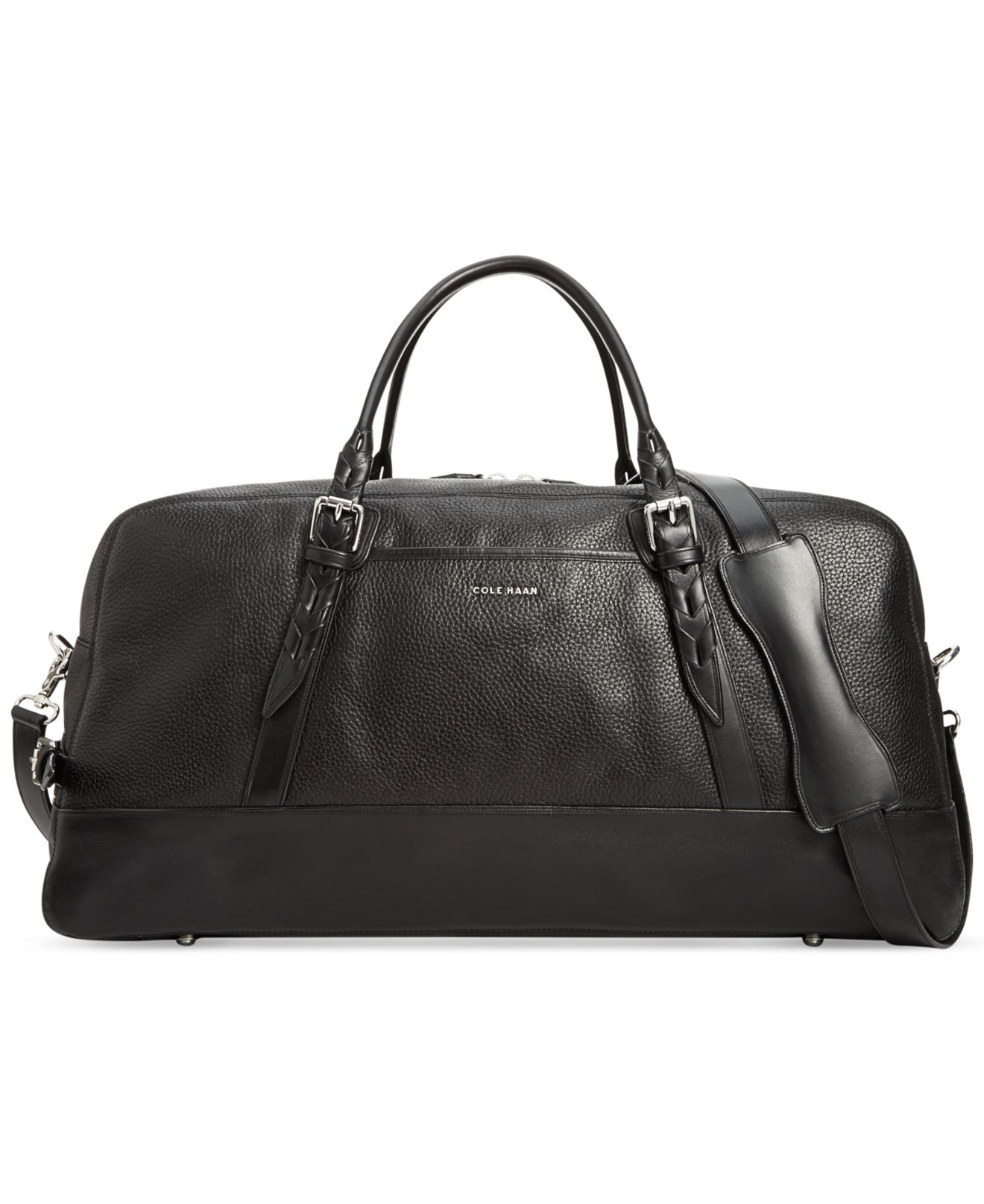 Lyst - Cole haan Pebbled Leather Duffle Bag in Black for Men
