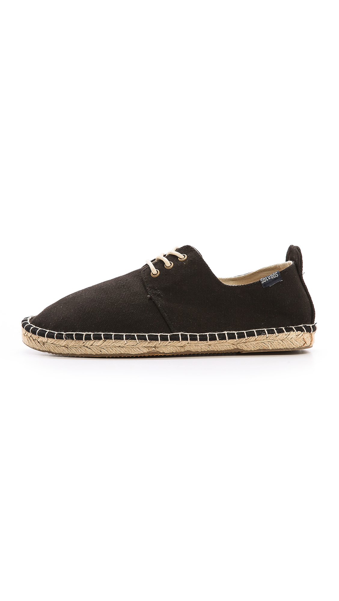 Soludos Derby Lace Up Espadrilles in Black for Men | Lyst