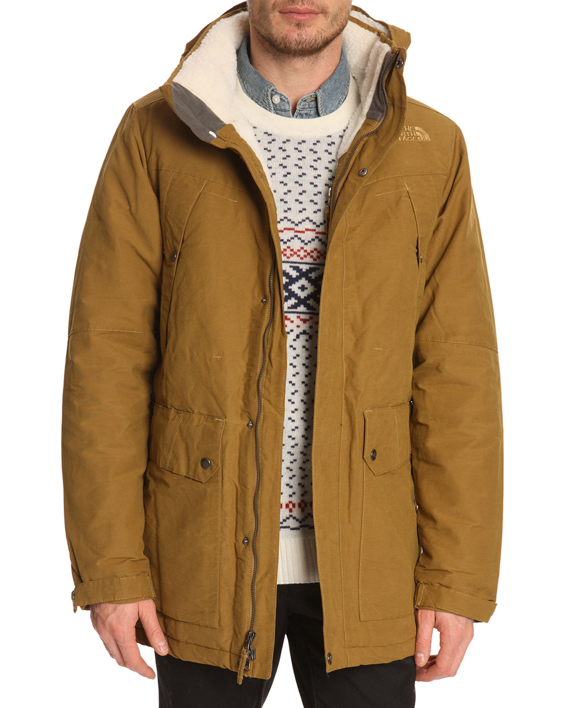 The North Face Katavi Mustard Yellow Parka with Sheep Skin Lining in ...