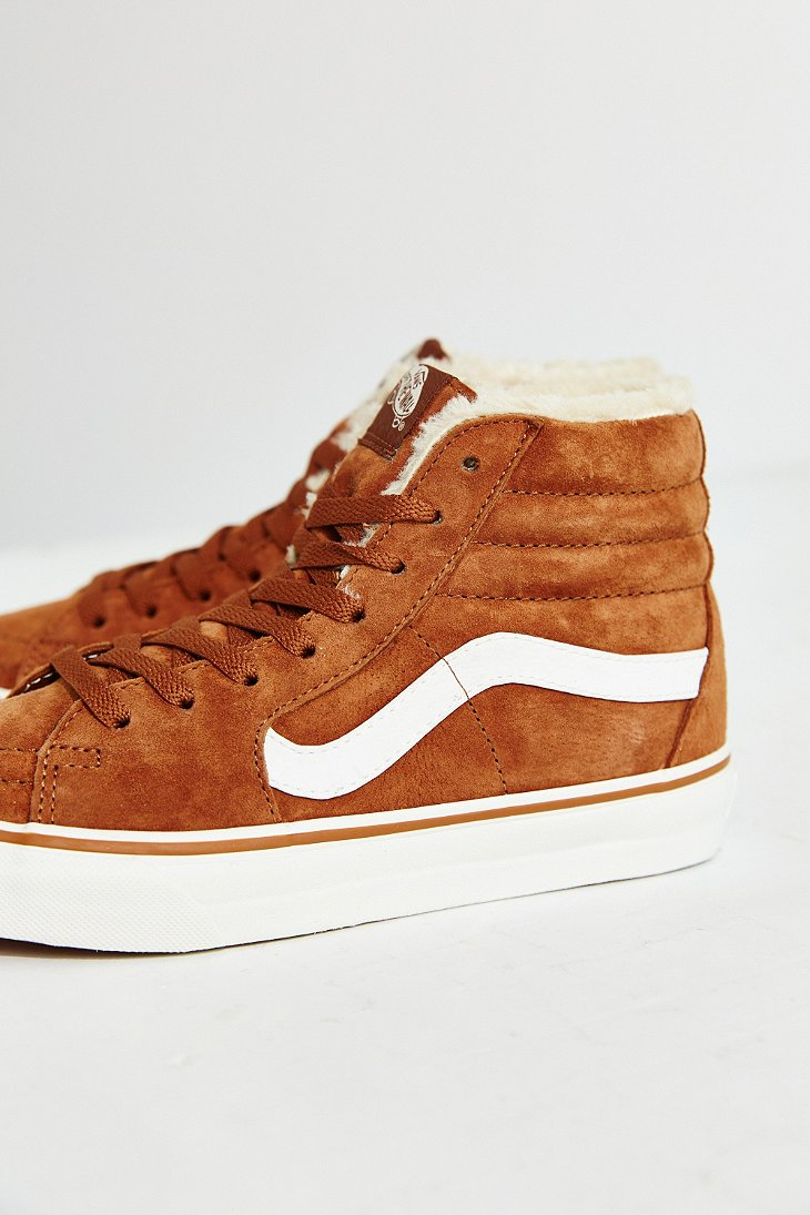 dark brown high top vans
