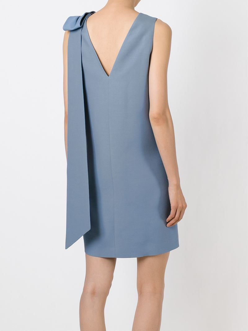 Lyst Valentino Bow Detail Dress In Blue Gallery