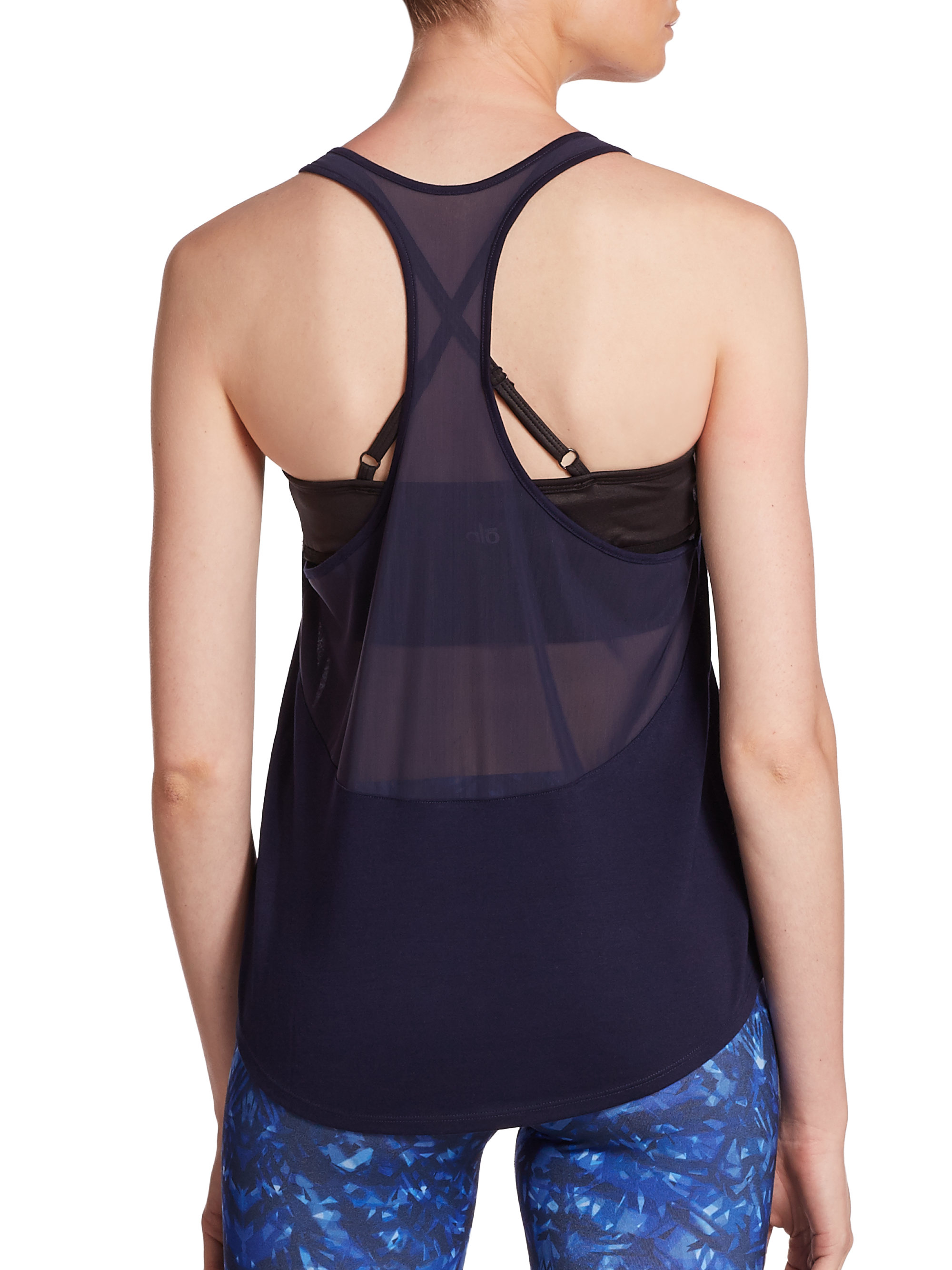 Lyst - Alo Yoga Extreme Racerback Tank Top in Blue