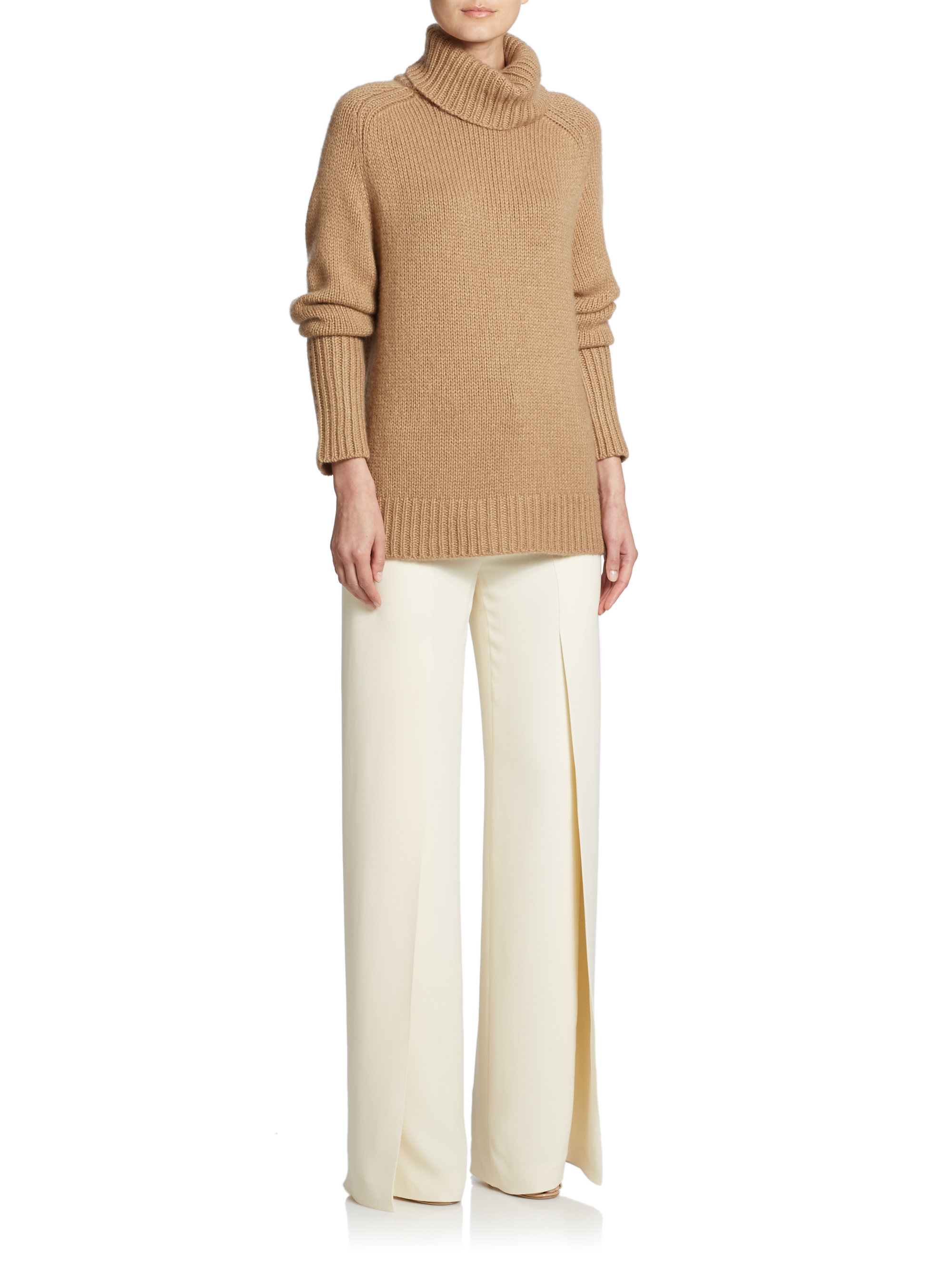 Lyst - Ralph Lauren Chunky Turtleneck Sweater in Brown