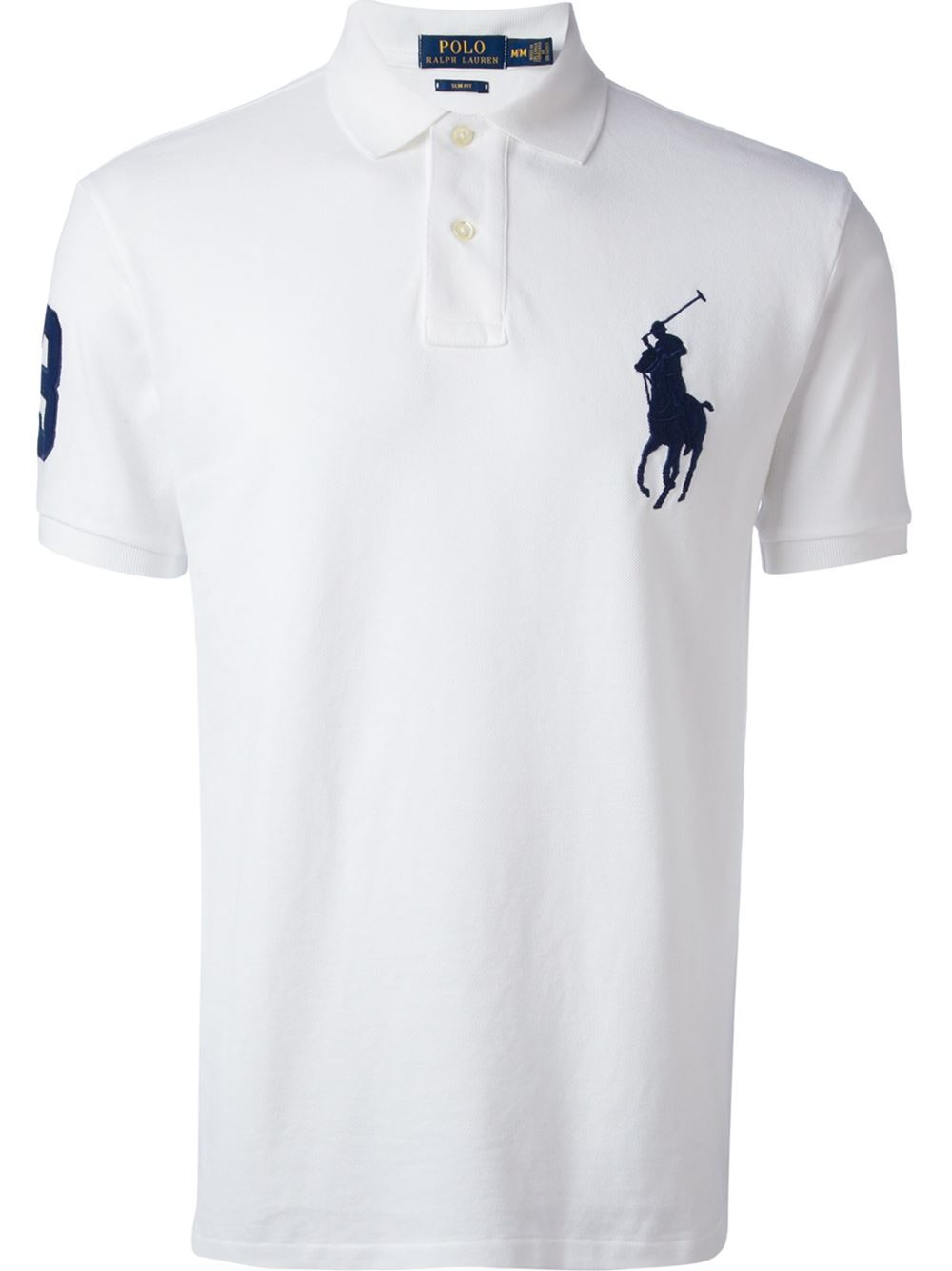 Polo ralph lauren Oversized Logo Slim Fit Polo Shirt in White for Men ...