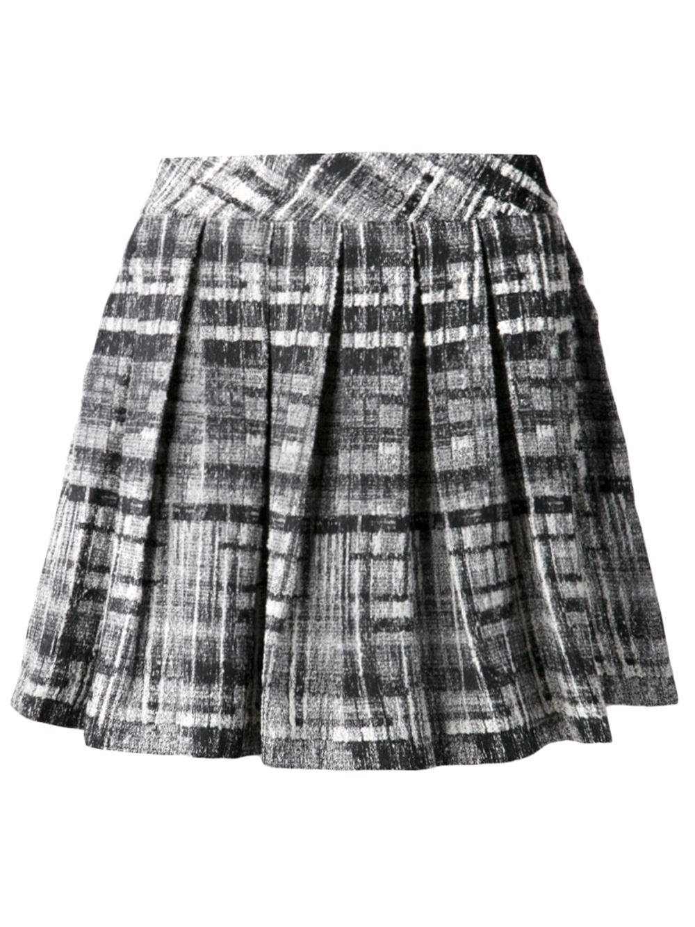 Alice + olivia Tweed Pleated Skirt in Black | Lyst
