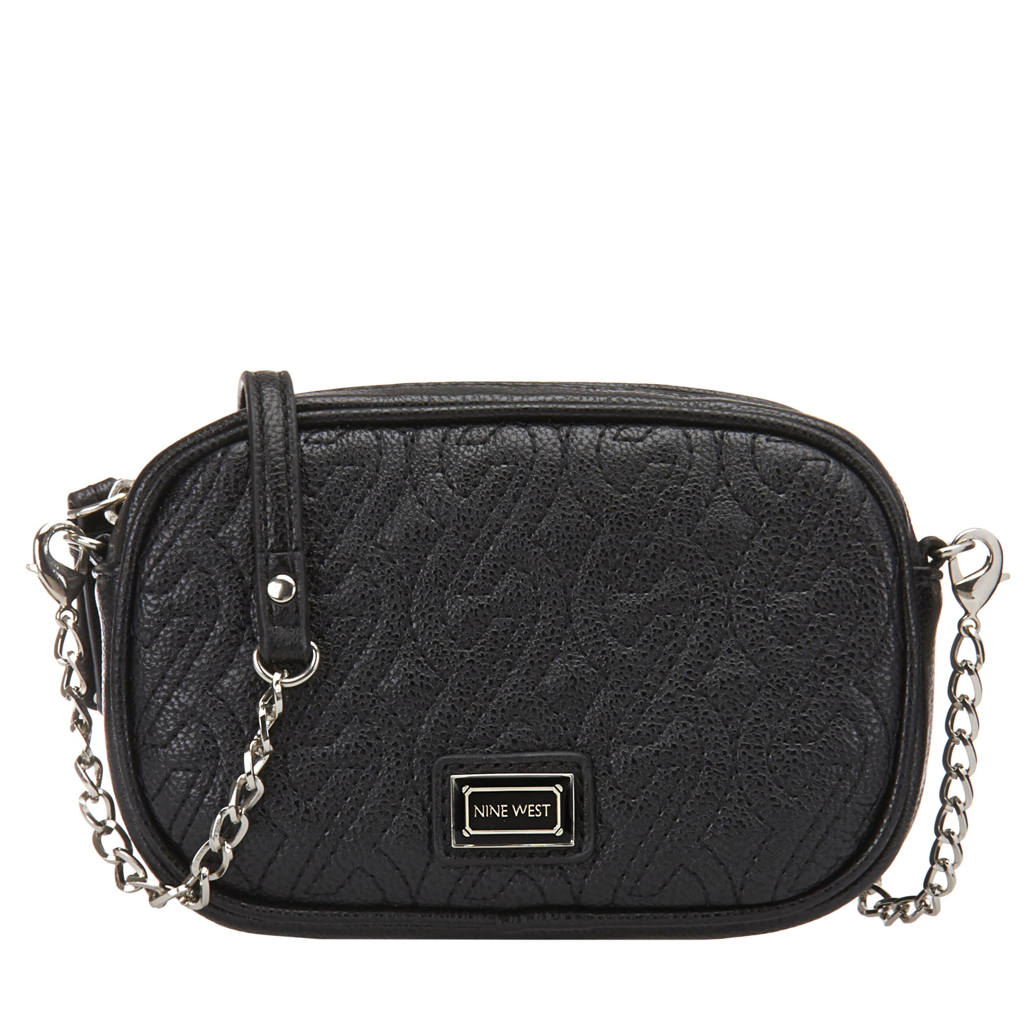Lyst - Nine West Quilted Crossbody Bag With Chain Detail in Black