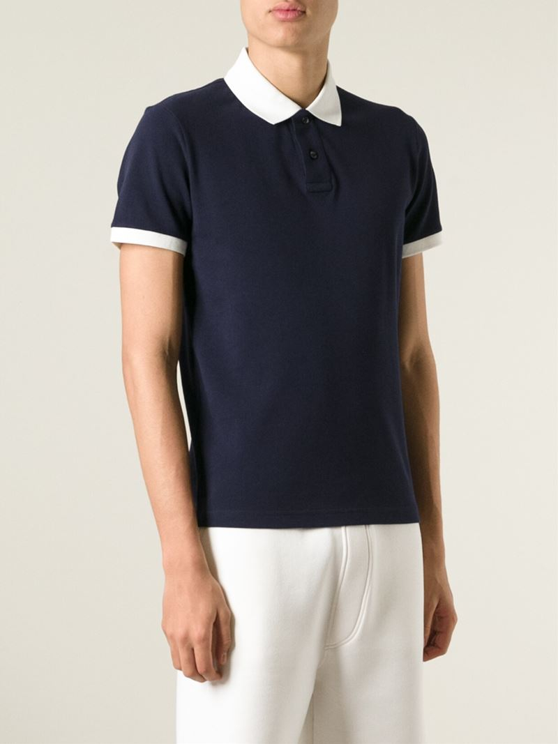 moncler polo navy white collar moncler polo navy white collar