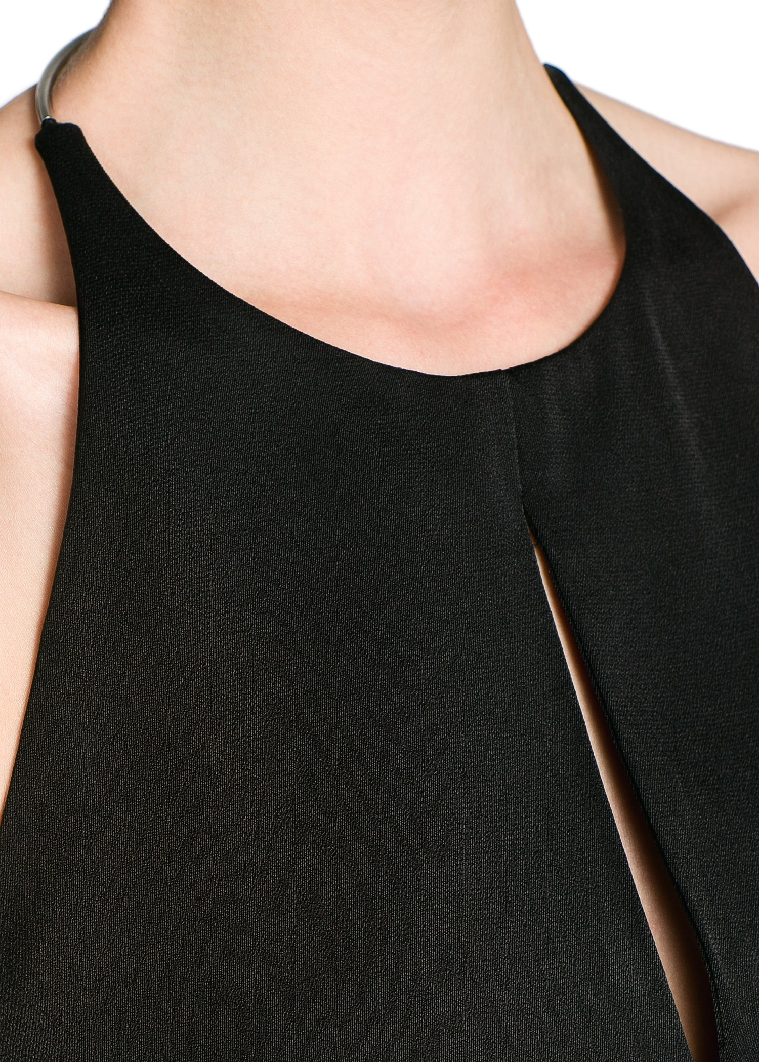 Lyst - Mango Premium Cutout Detail Halter Dress in Black
