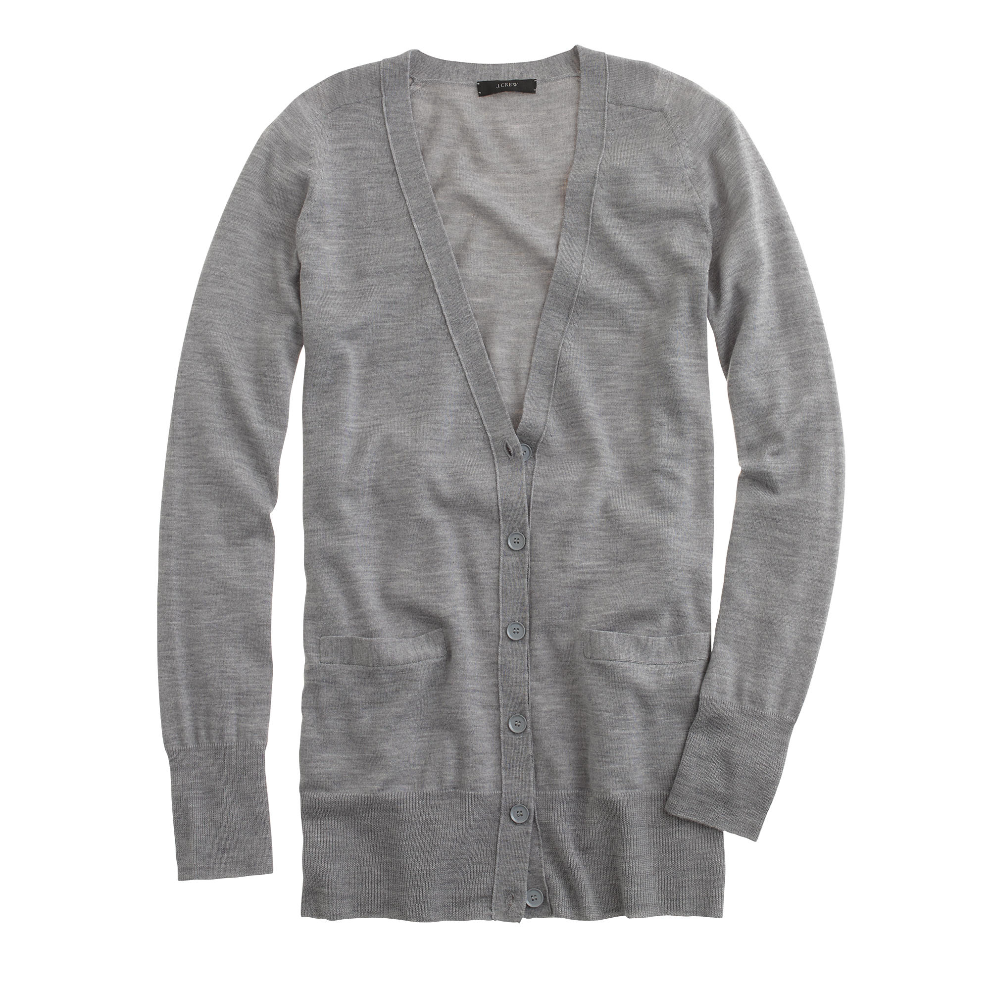J.Crew Classic Merino Wool Long Cardigan Sweater in Gray Lyst
