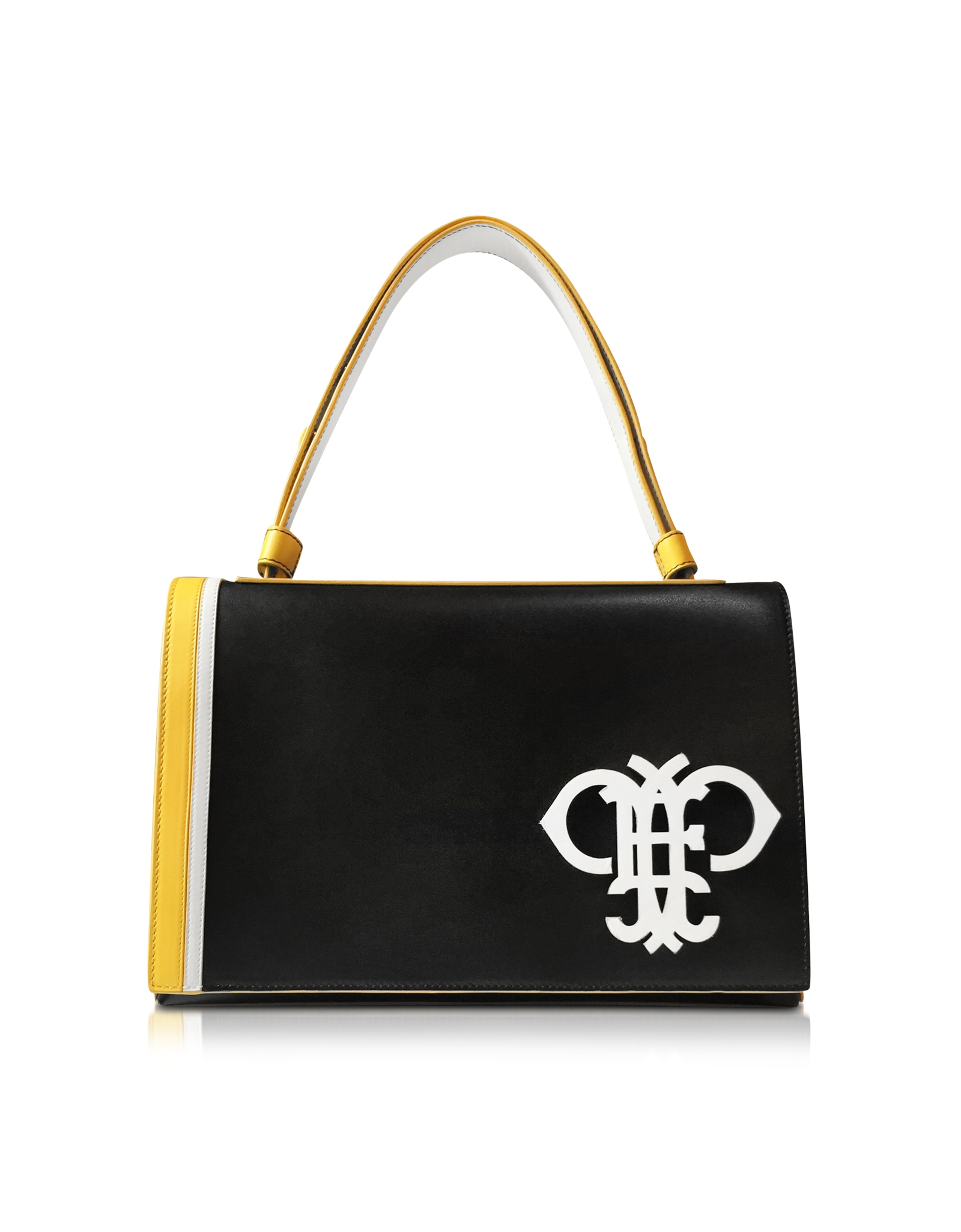 Lyst Emilio Pucci Large Logo Black Leather Shoulder Bag In Gallery