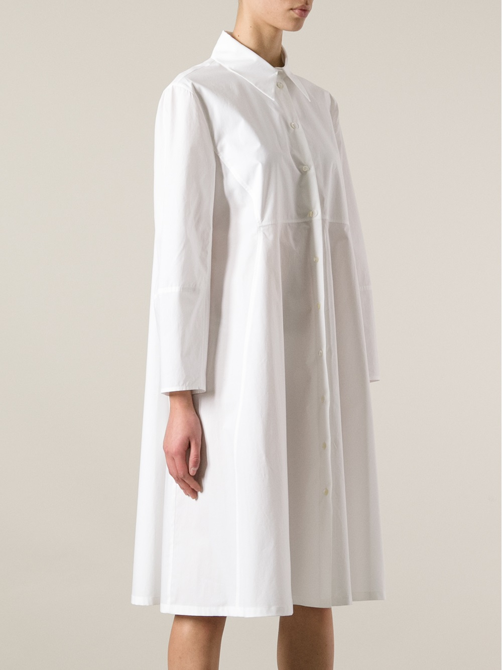 Lyst - Antonio marras Long Sleeve Shirt Dress in White
