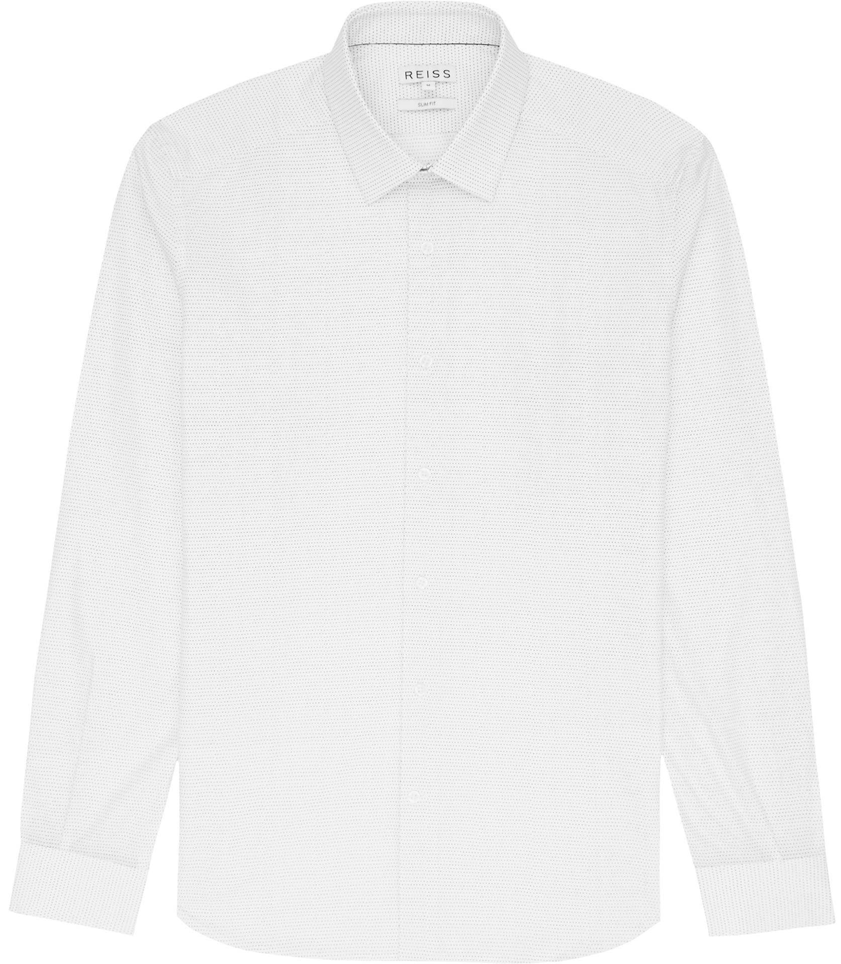 Lyst Reiss Nottingham Slim Fit Polka Dot Shirt in White for Men