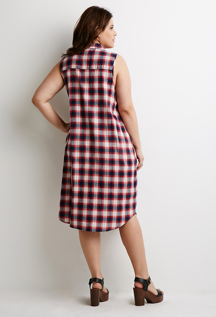 Lyst - Forever 21 Plus Size Tartan Plaid Maxi Dress in Red