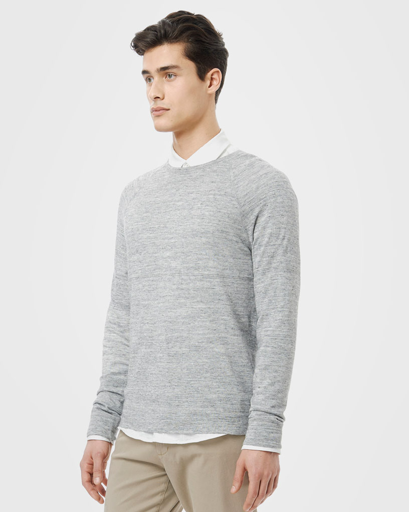 Vince Heather White Cashmere Blend Crew Neck Sweater in Gray for Men | Lyst